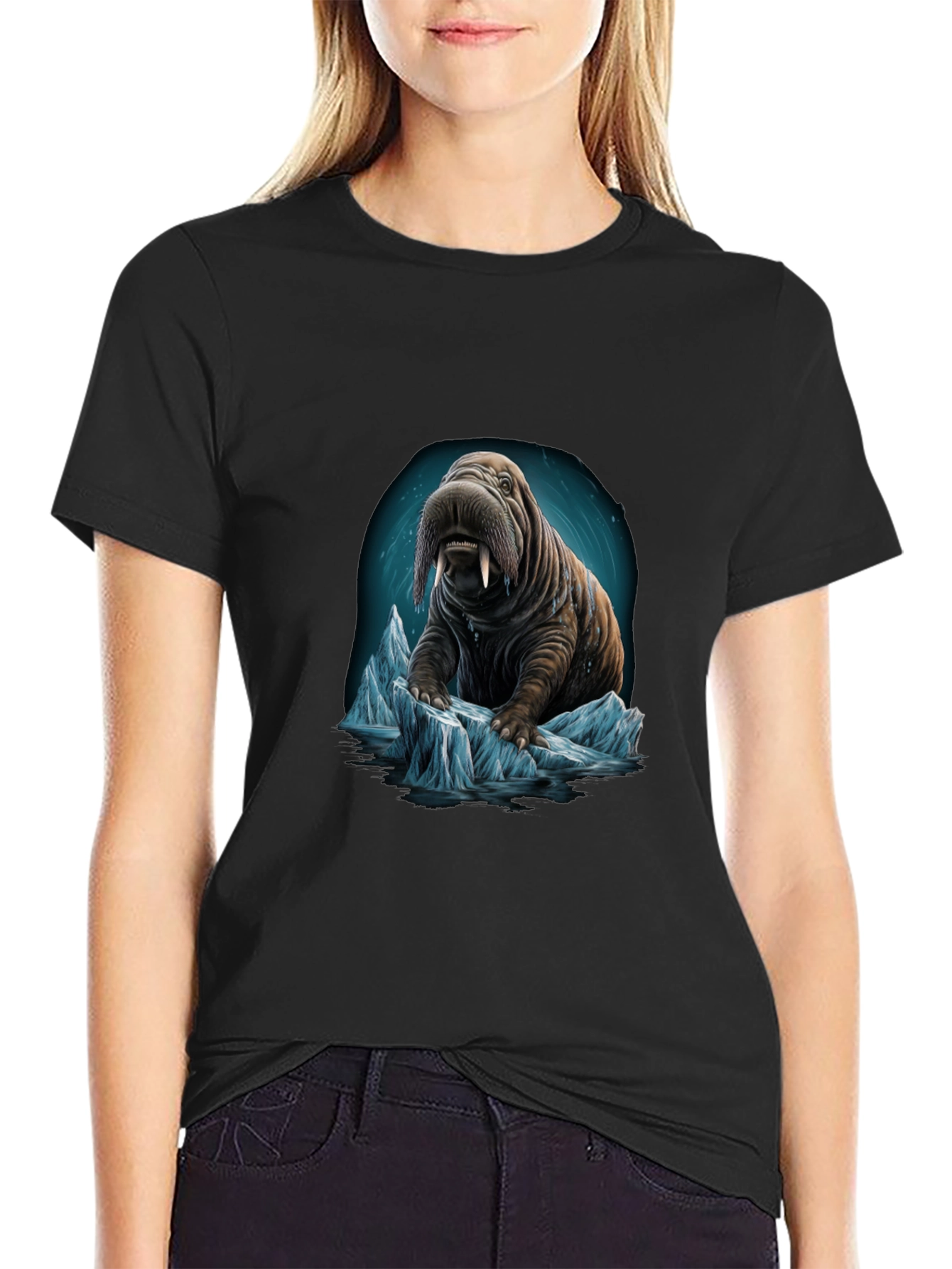 Walrus on Iceberg Graphic T-Shirt