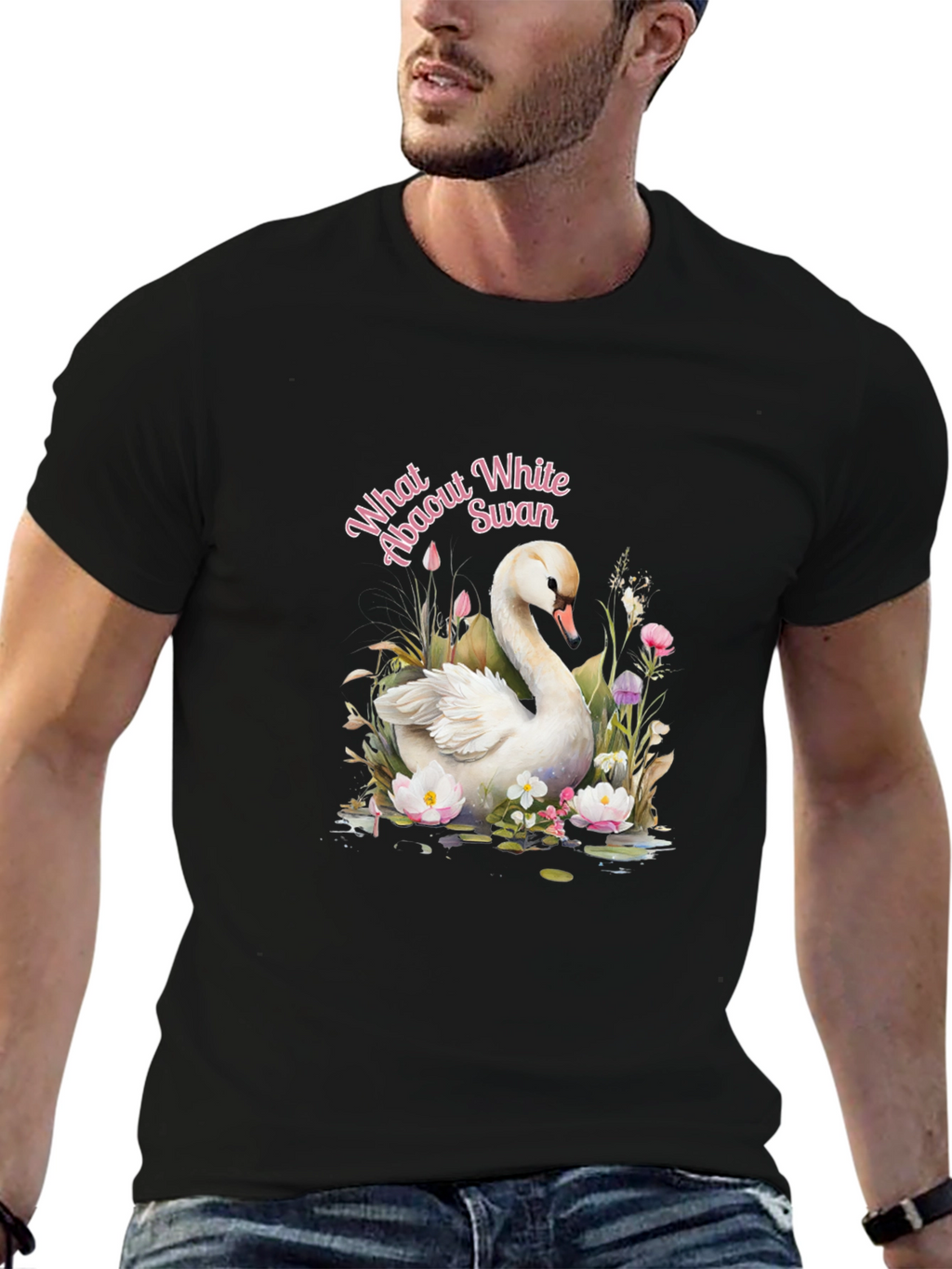 Elegant Swan Graphic T-Shirt