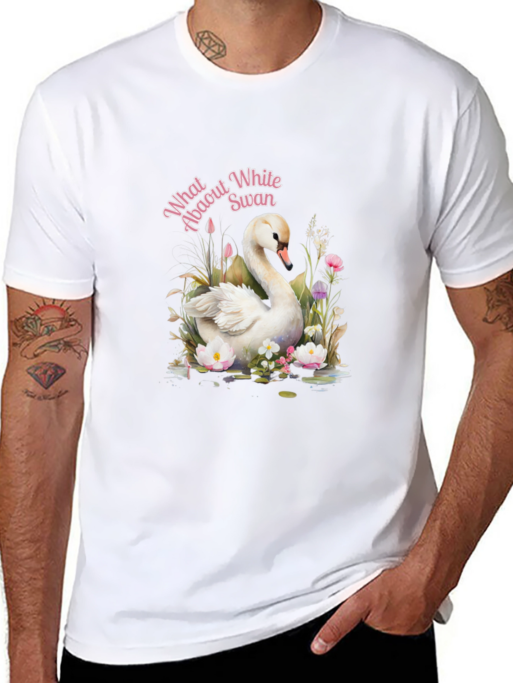 Elegant Swan Graphic T-Shirt