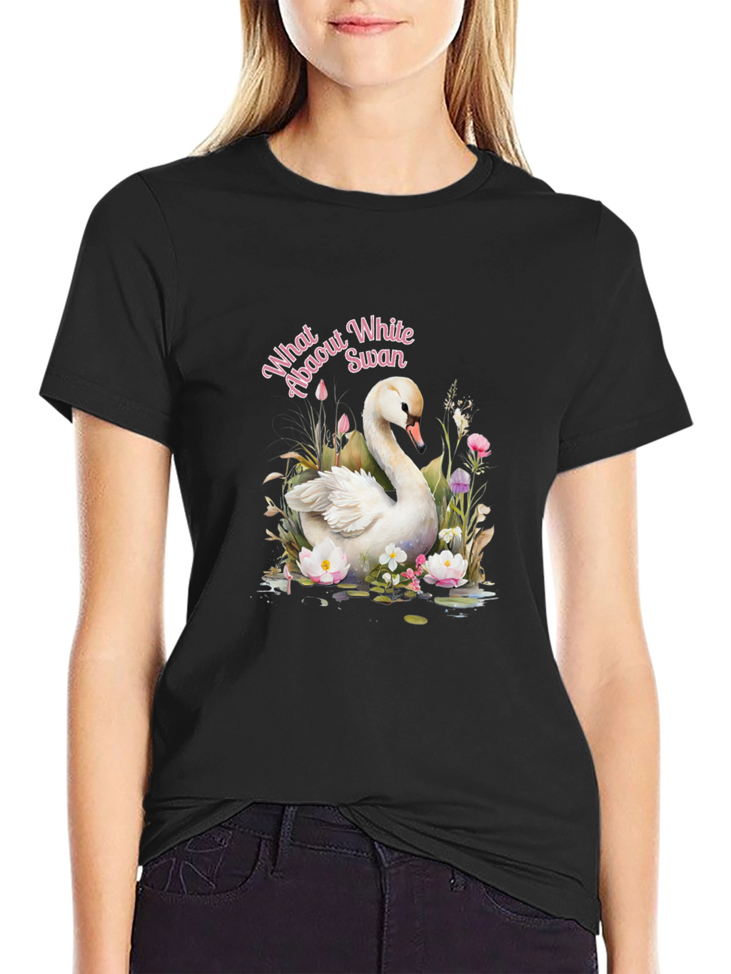 Elegant Swan Graphic T-Shirt