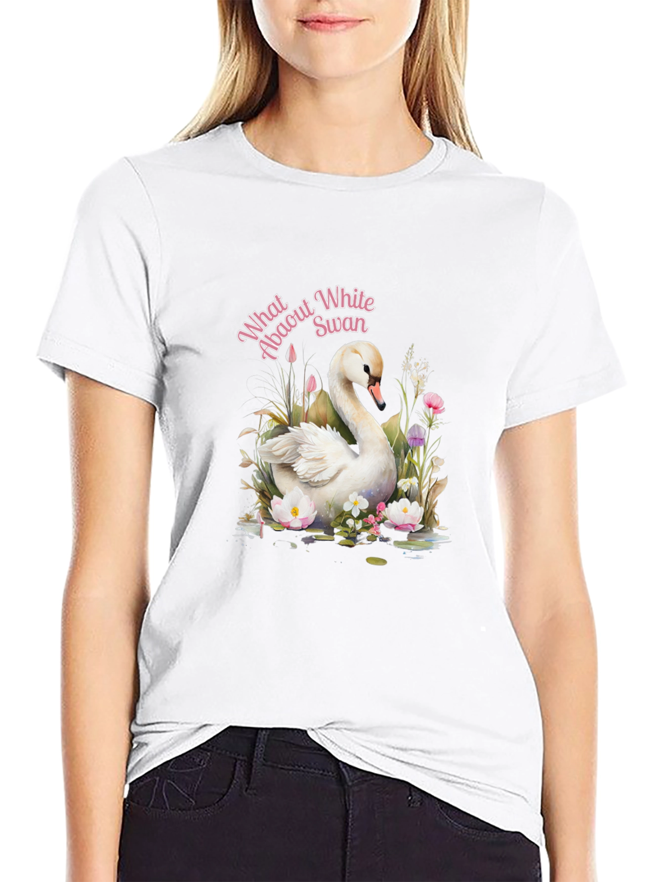 Elegant Swan Graphic T-Shirt