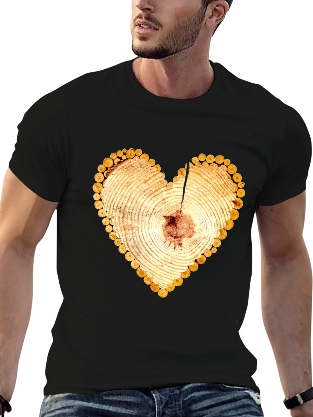 Heart Wood Slice Graphic Tee