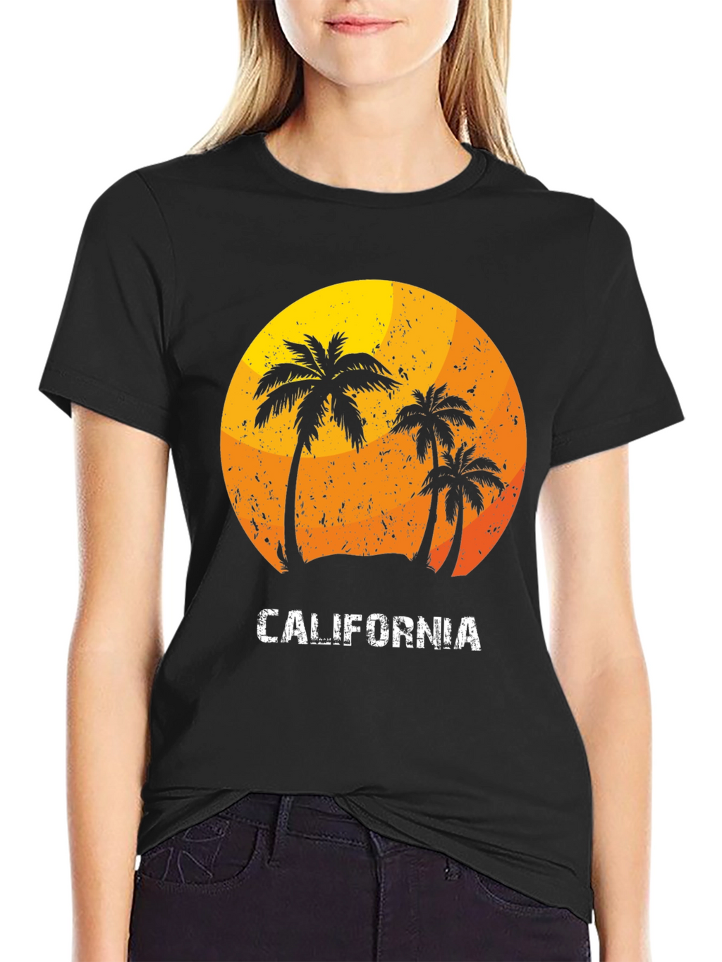California Palm Tree Sunset Graphic T-Shirt