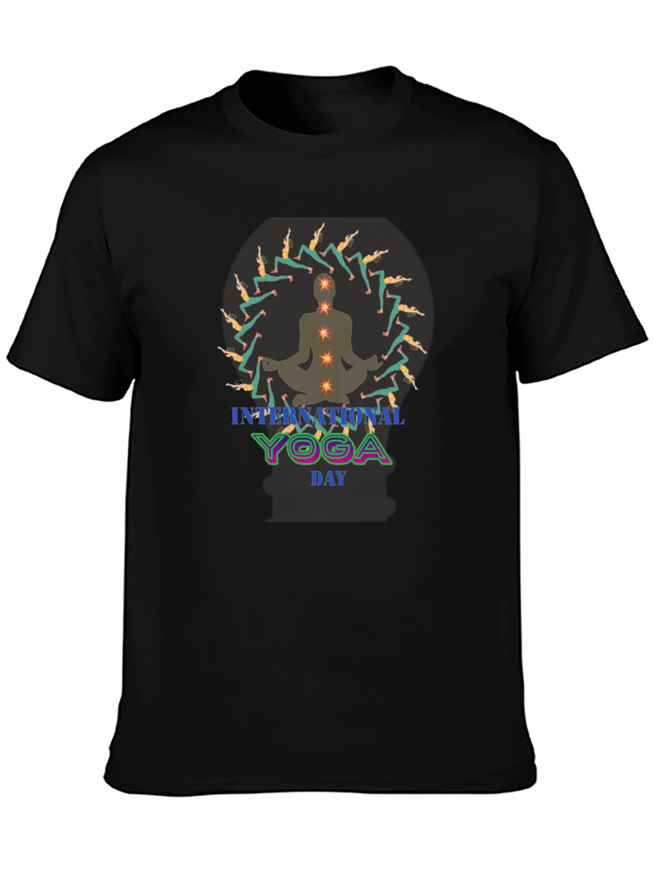 International Yoga Day Black Graphic Tee