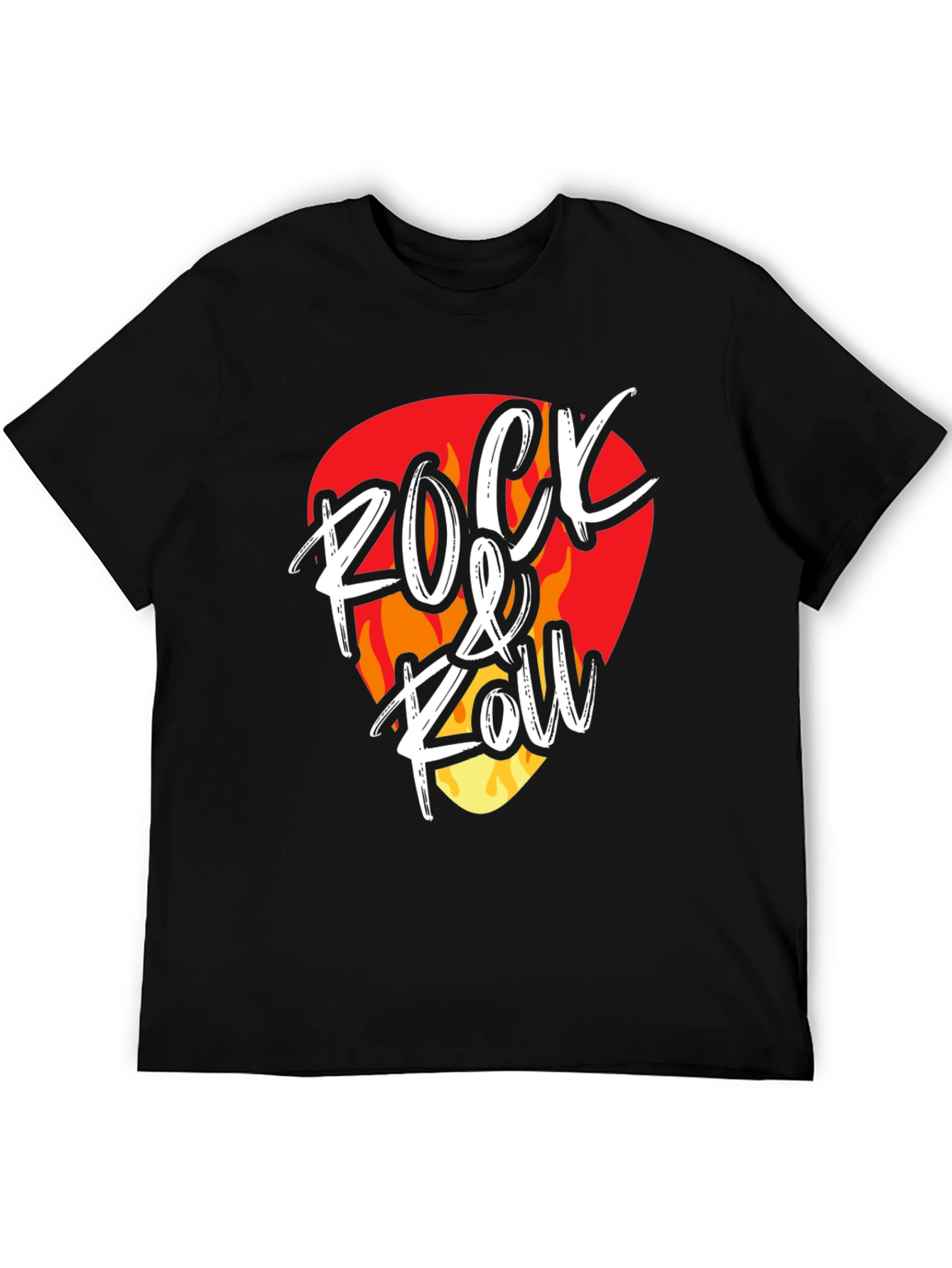Rock & Roll Graphic Tee - Guitar Pick Design