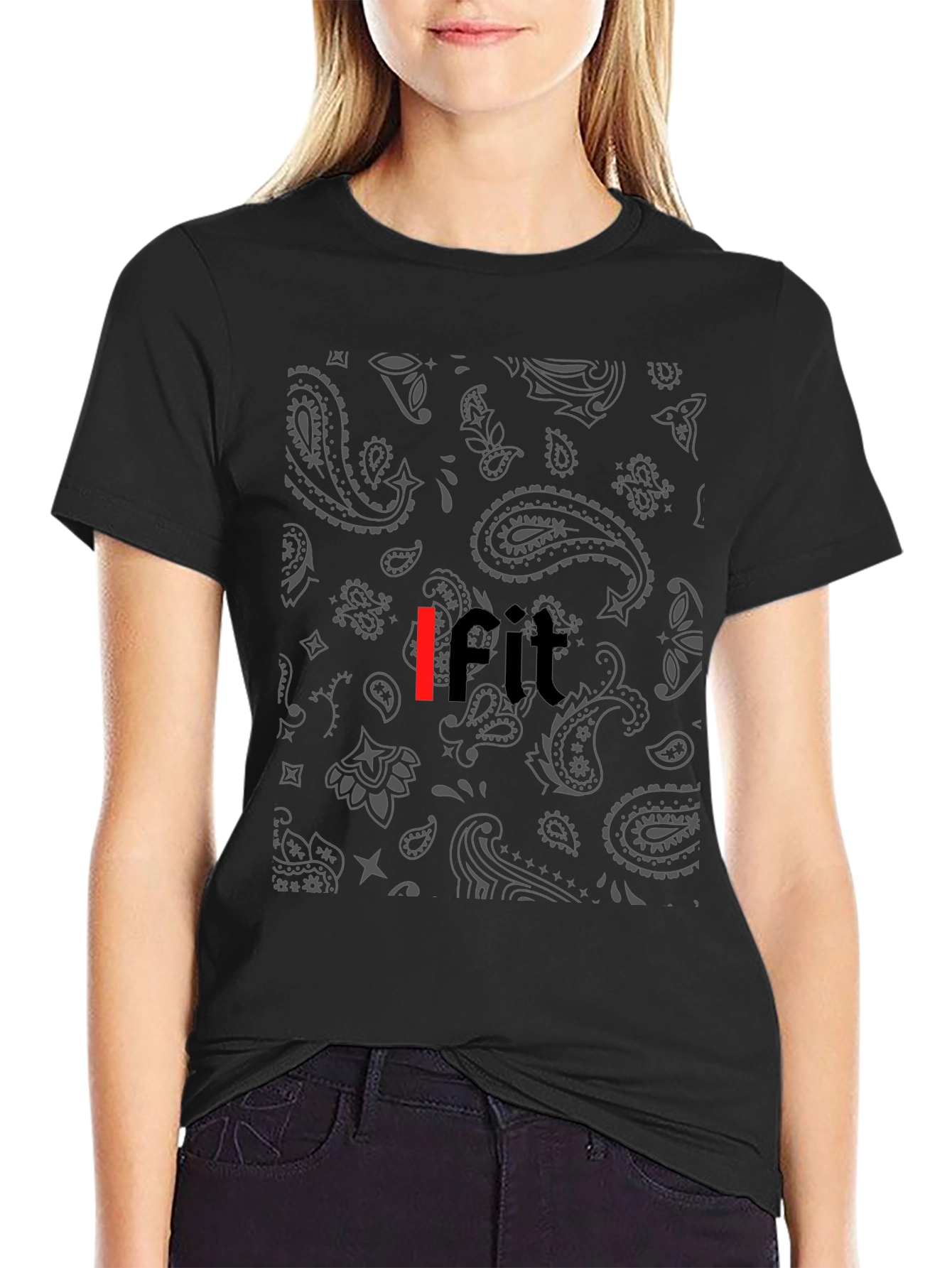 Bandana Print IFIT Black Tee