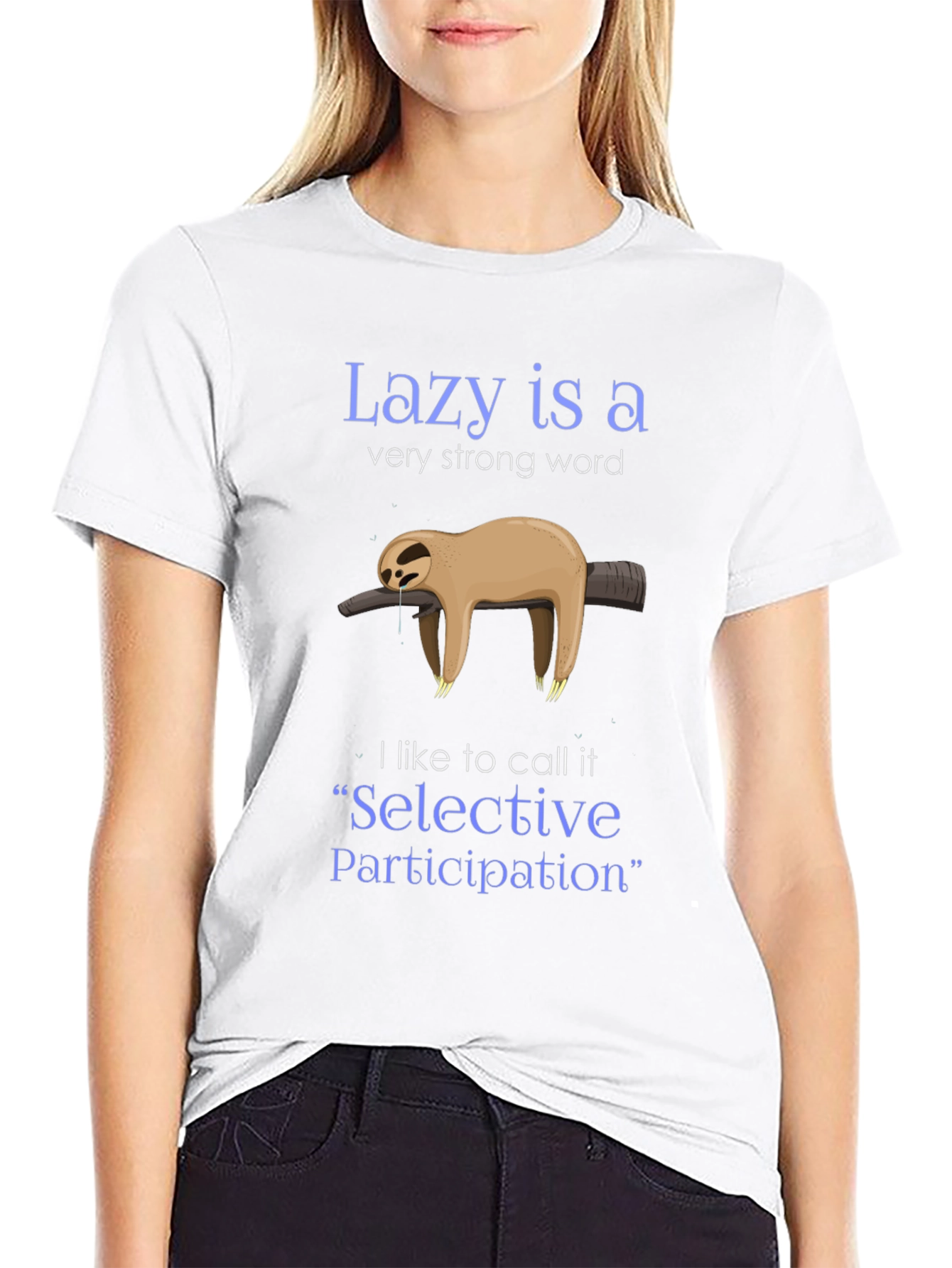 Lazy Sloth Graphic Tee - Selective Participation Shirt