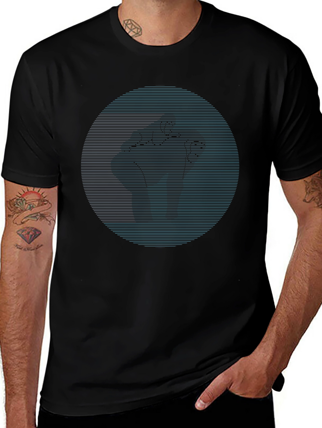 Abstract Fist Graphic Black T-Shirt