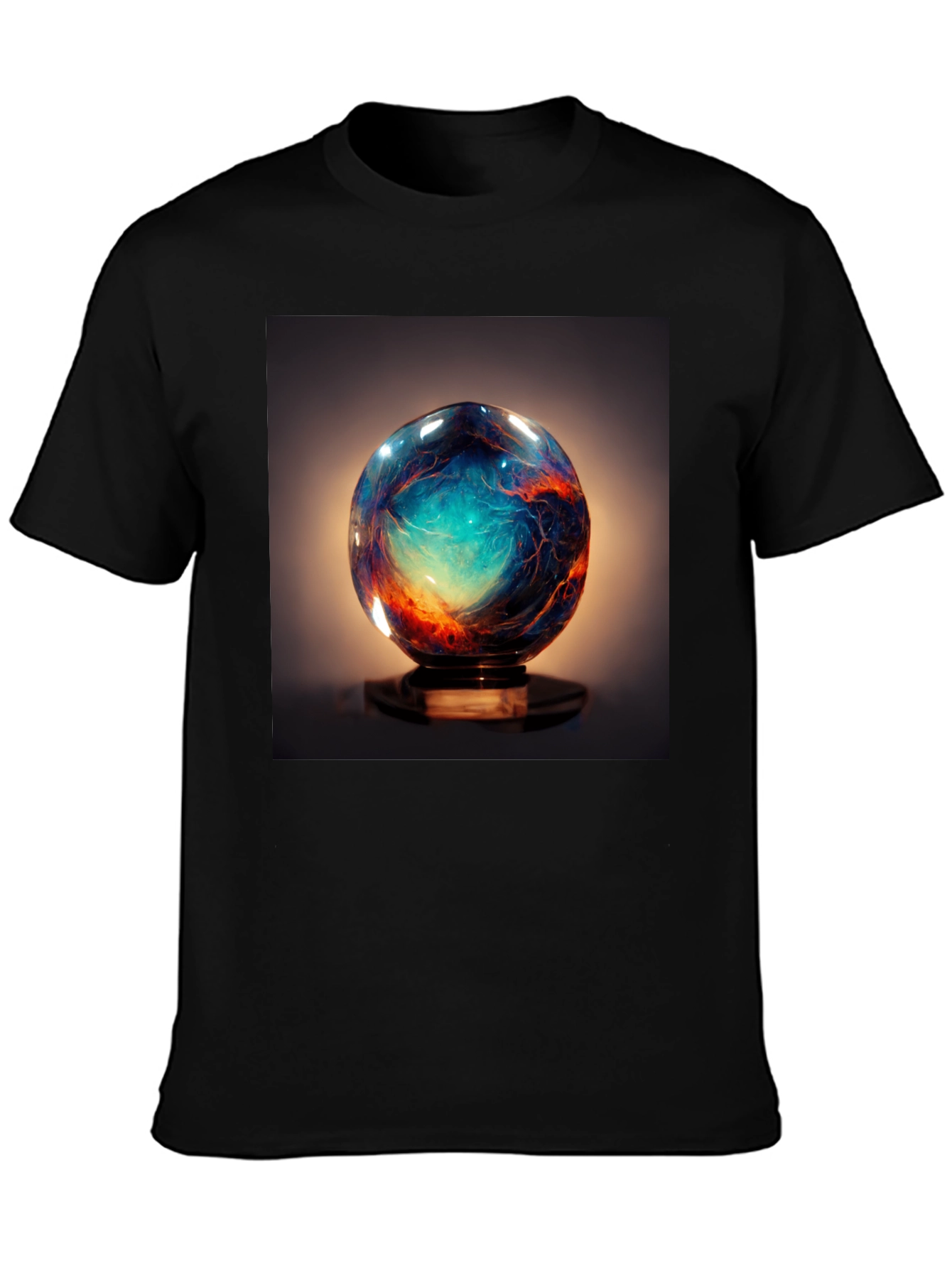 Galaxy Sphere Graphic Tee - Black Cotton T-Shirt