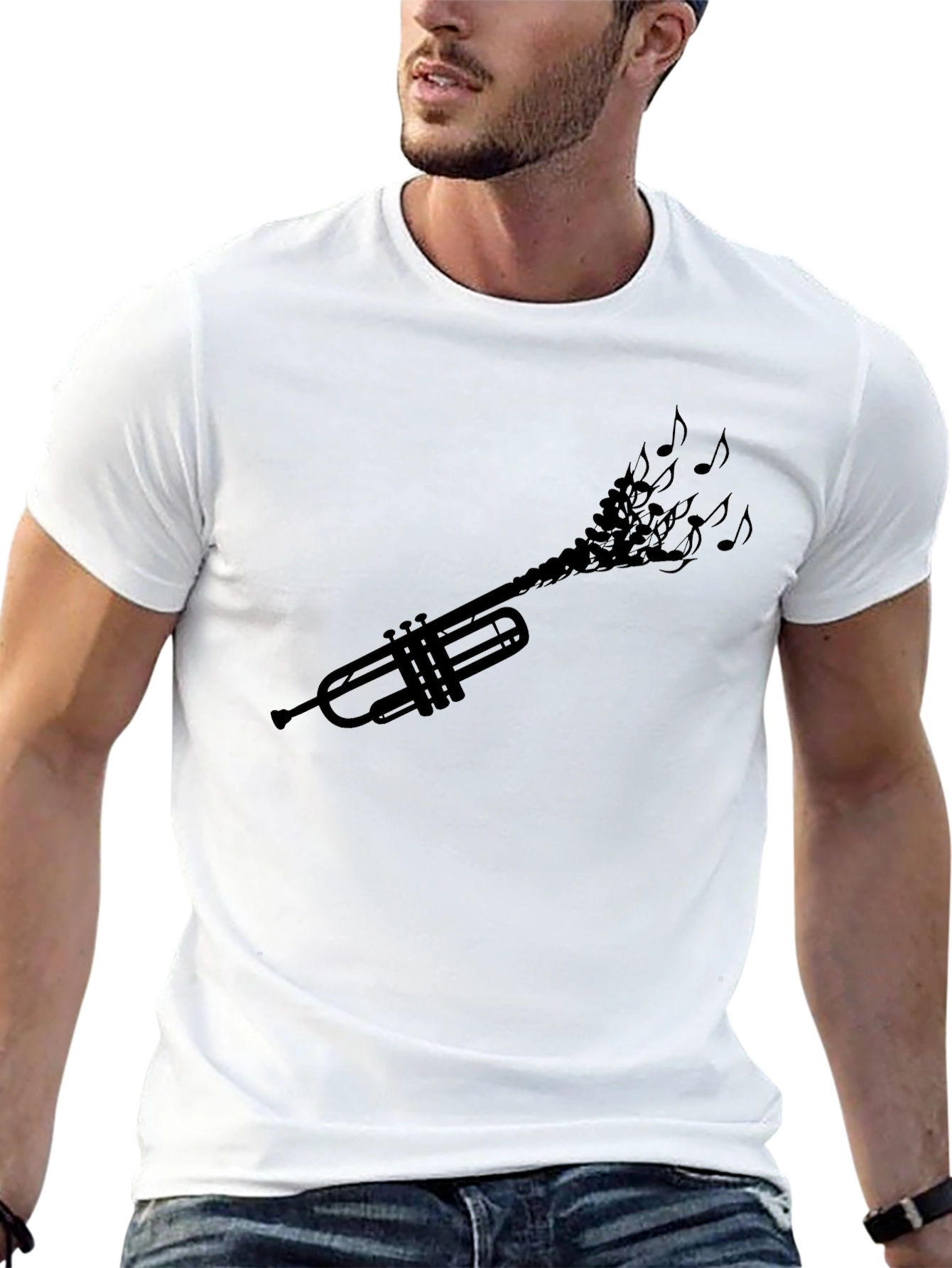 Trumpet Music Notes Graphic Tee