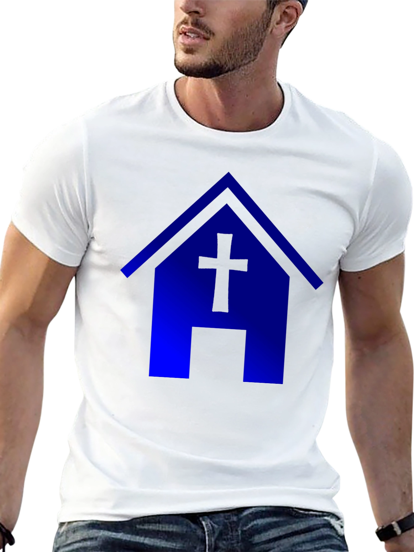 Blue Church T-Shirt: Faith & Style
