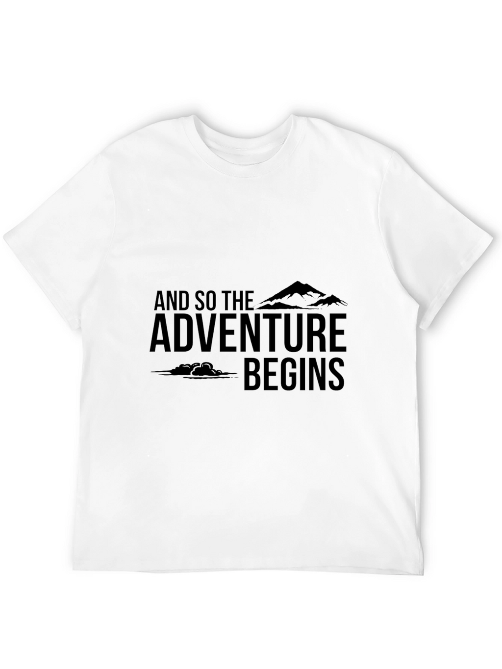 Adventure Begins Graphic Tee - Black Cotton