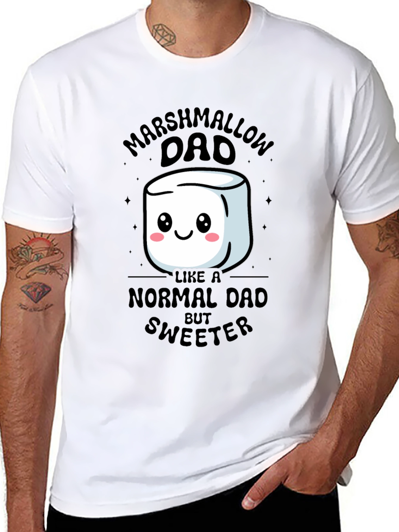Marshmallow Dad T-Shirt - Sweetest Dad Ever