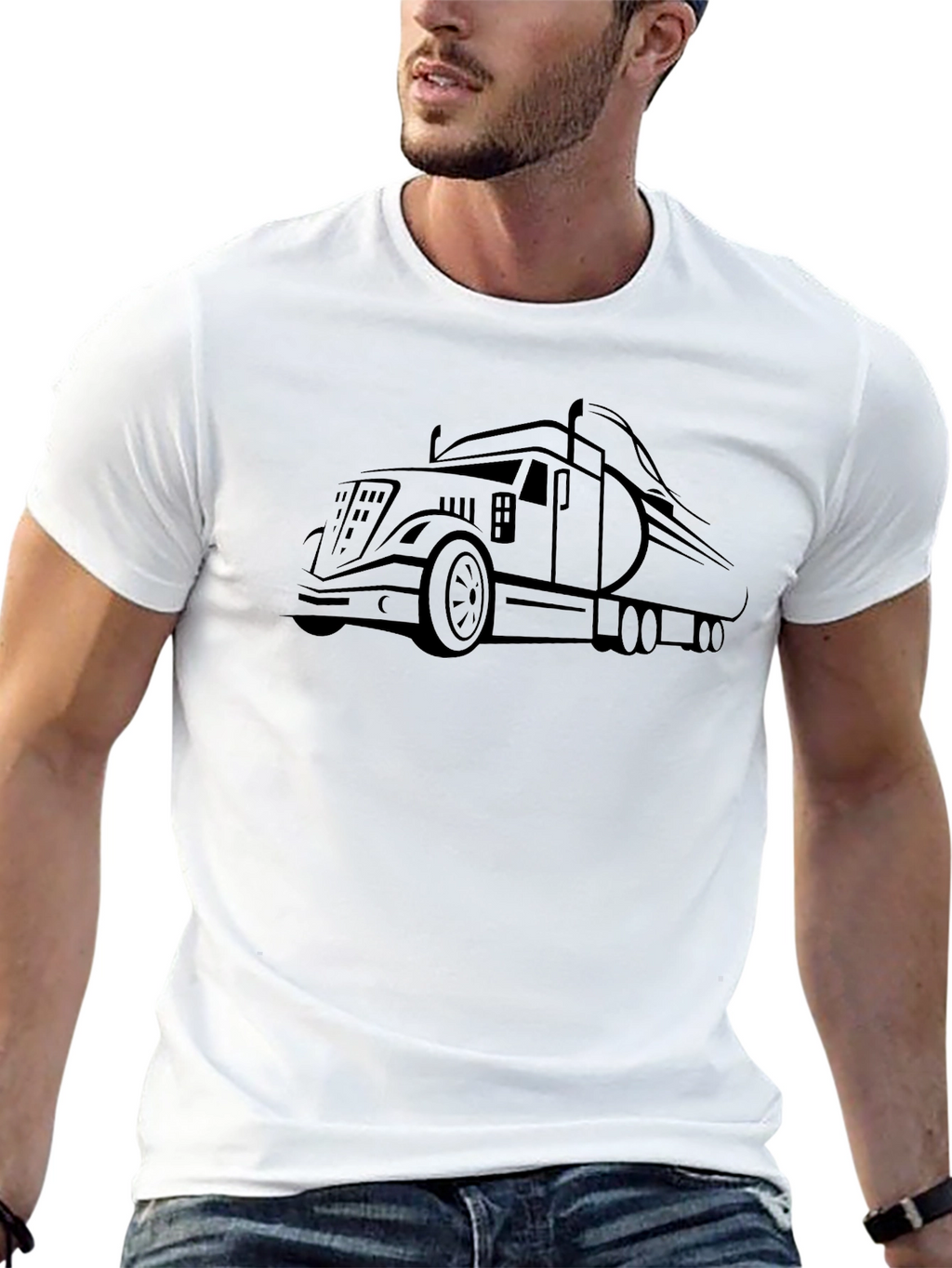 Black Truck Graphic Tee - Mens Casual Shirt