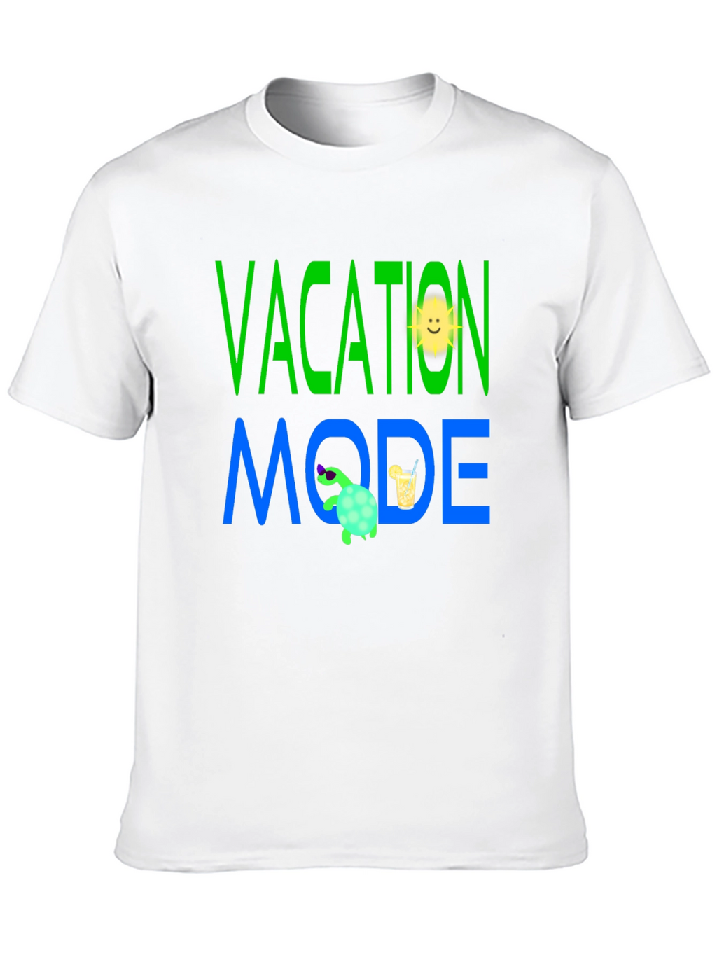 Vacation Mode T-Shirt - Turtle and Sun Design