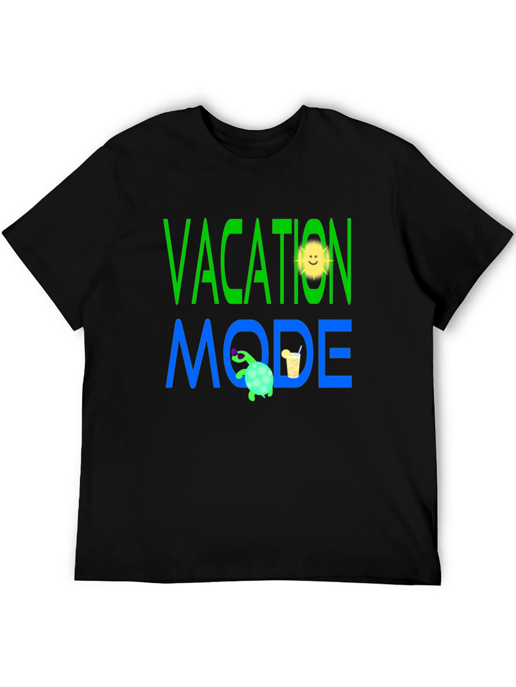 Vacation Mode T-Shirt - Turtle and Sun Design