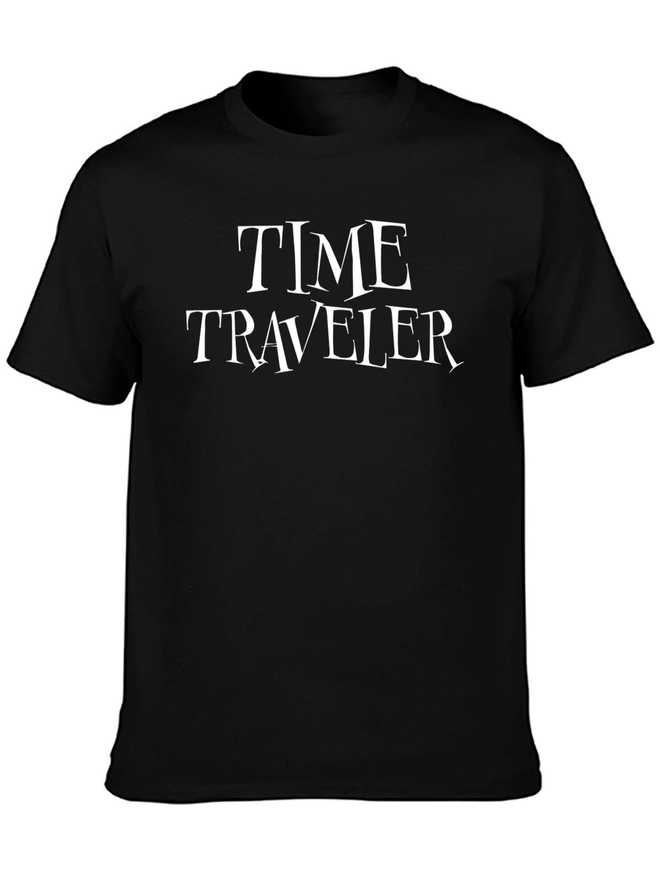 Time Traveler Black Graphic Tee - Novelty T-Shirt