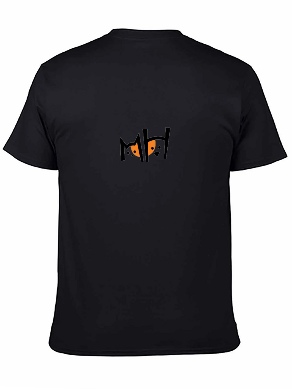 Mens Black Graphic Tee - Spooky Eyes Design