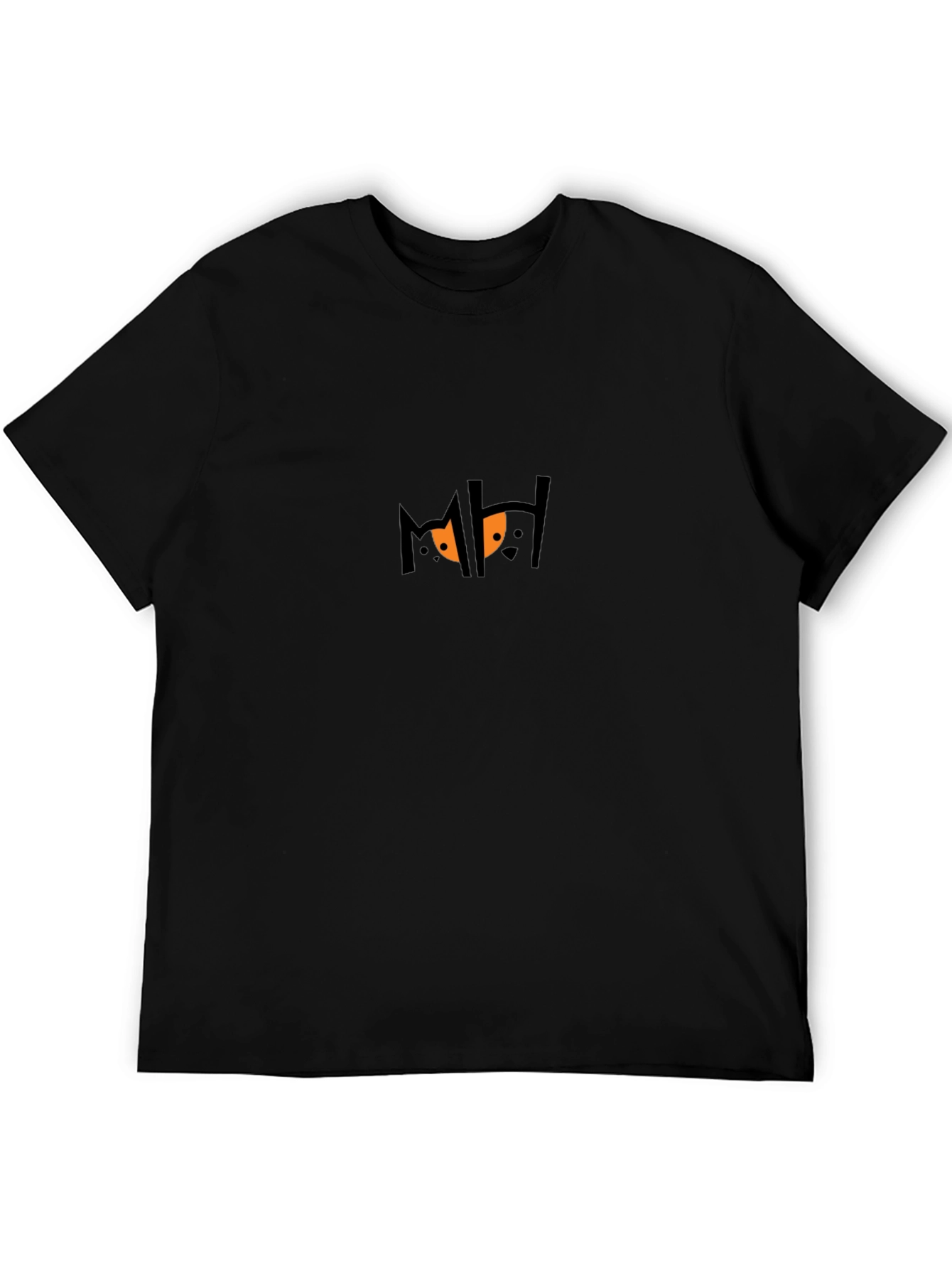 Mens Black Graphic Tee - Spooky Eyes Design