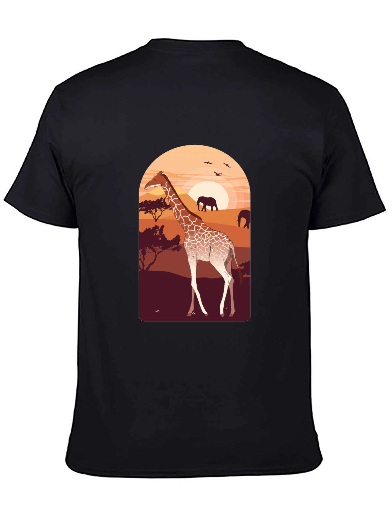 Safari Giraffe Graphic Tee - Unisex Black T-Shirt