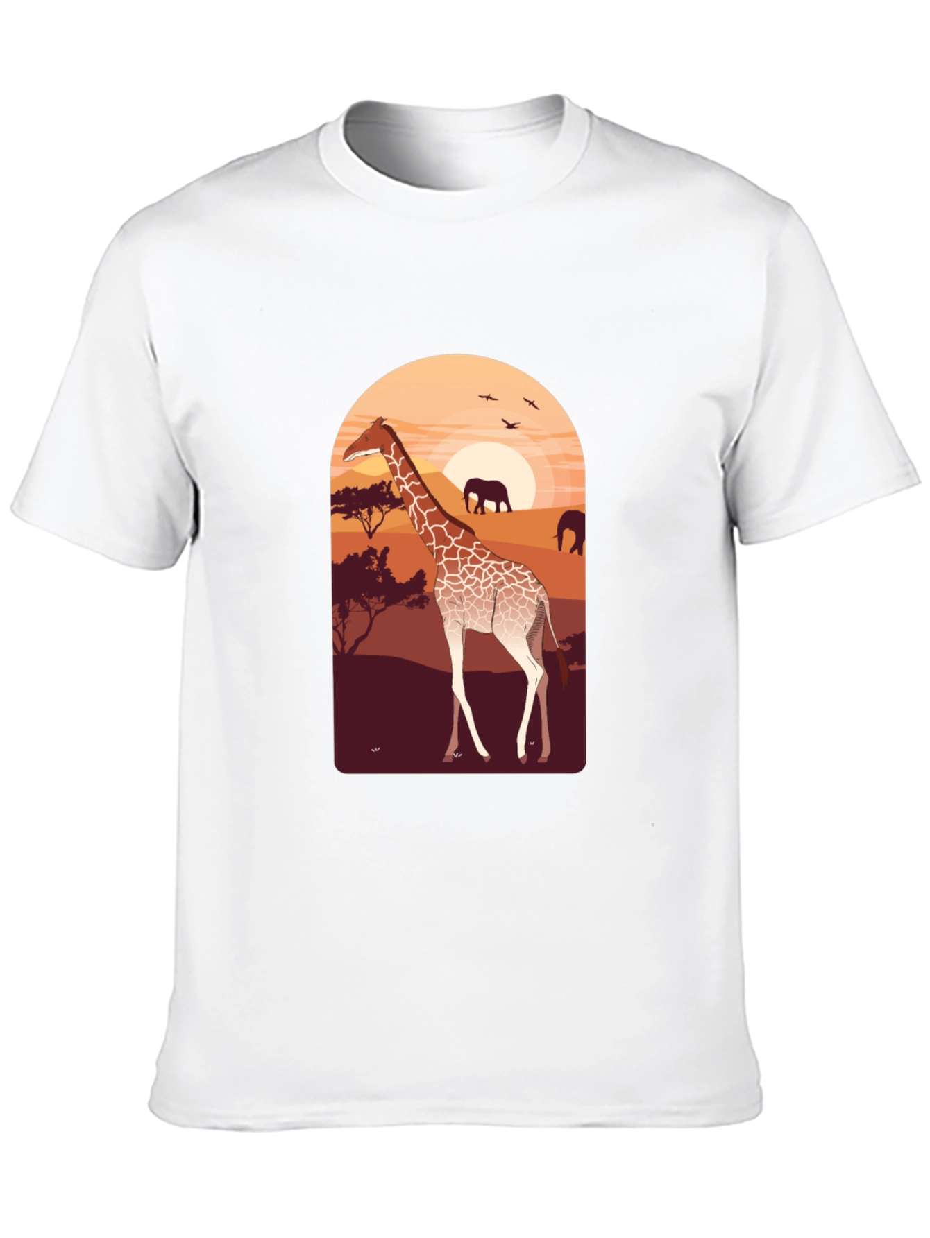 Safari Giraffe Graphic Tee - Unisex Black T-Shirt