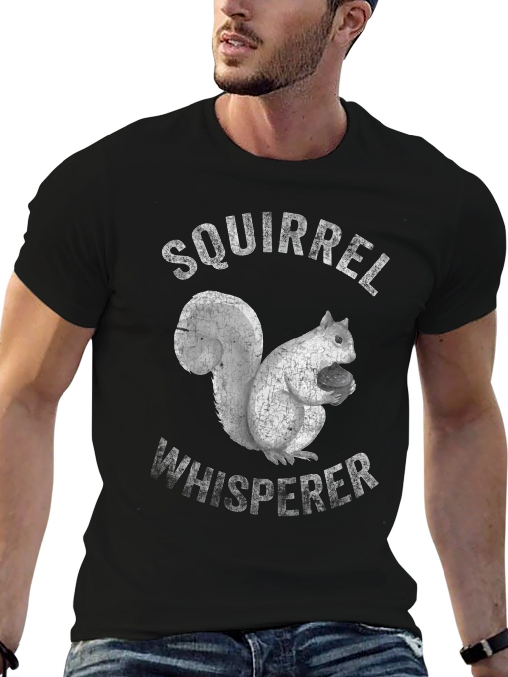 Squirrel Whisperer Graphic T-Shirt - Black
