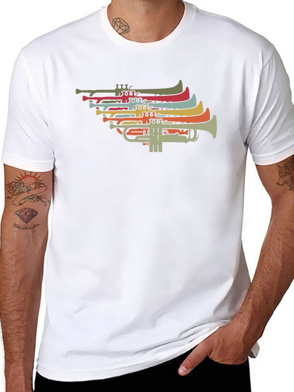 Retro Trumpet Graphic T-Shirt - Music Lover Tee