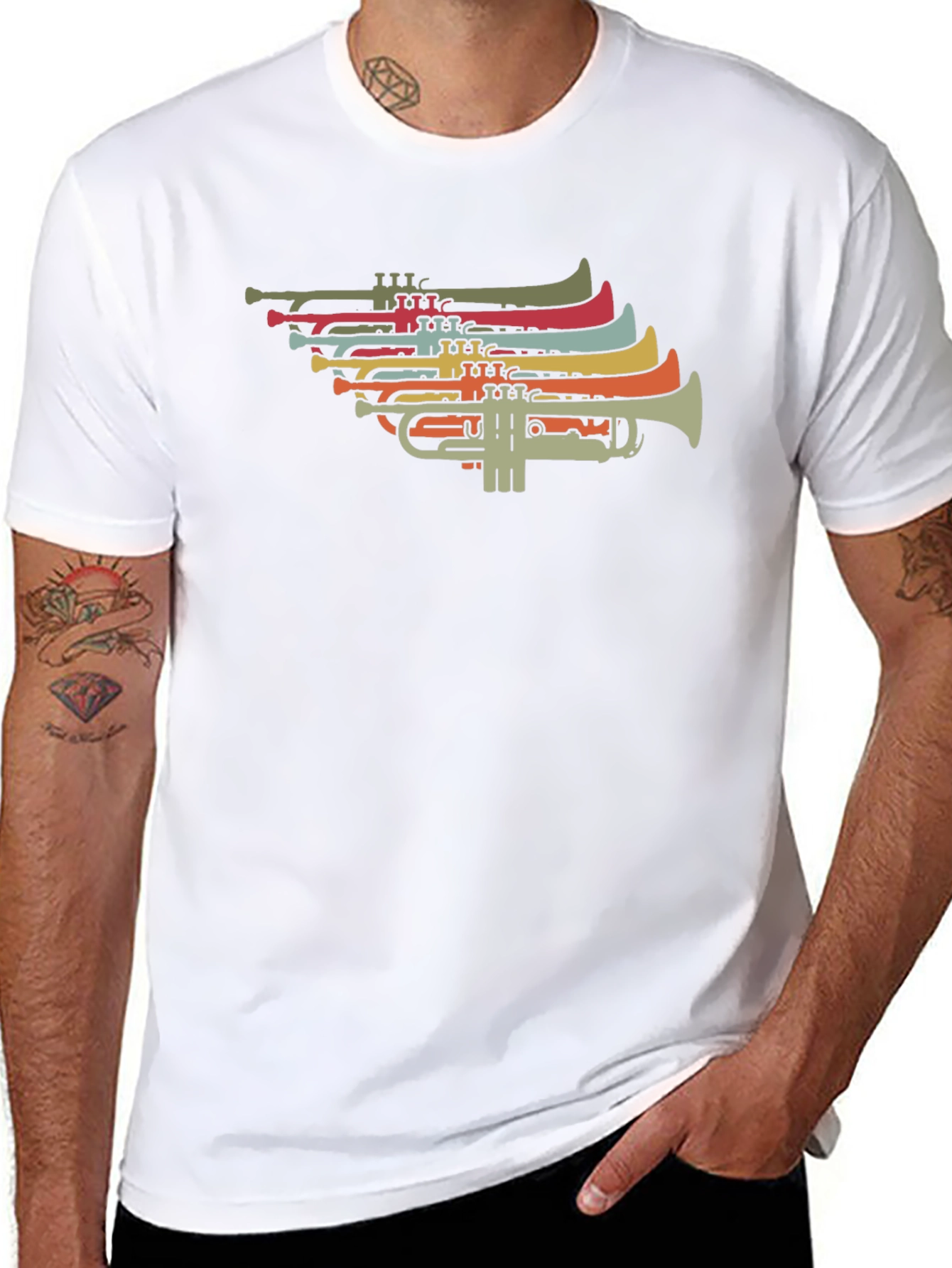 Retro Trumpet Graphic T-Shirt - Music Lover Tee