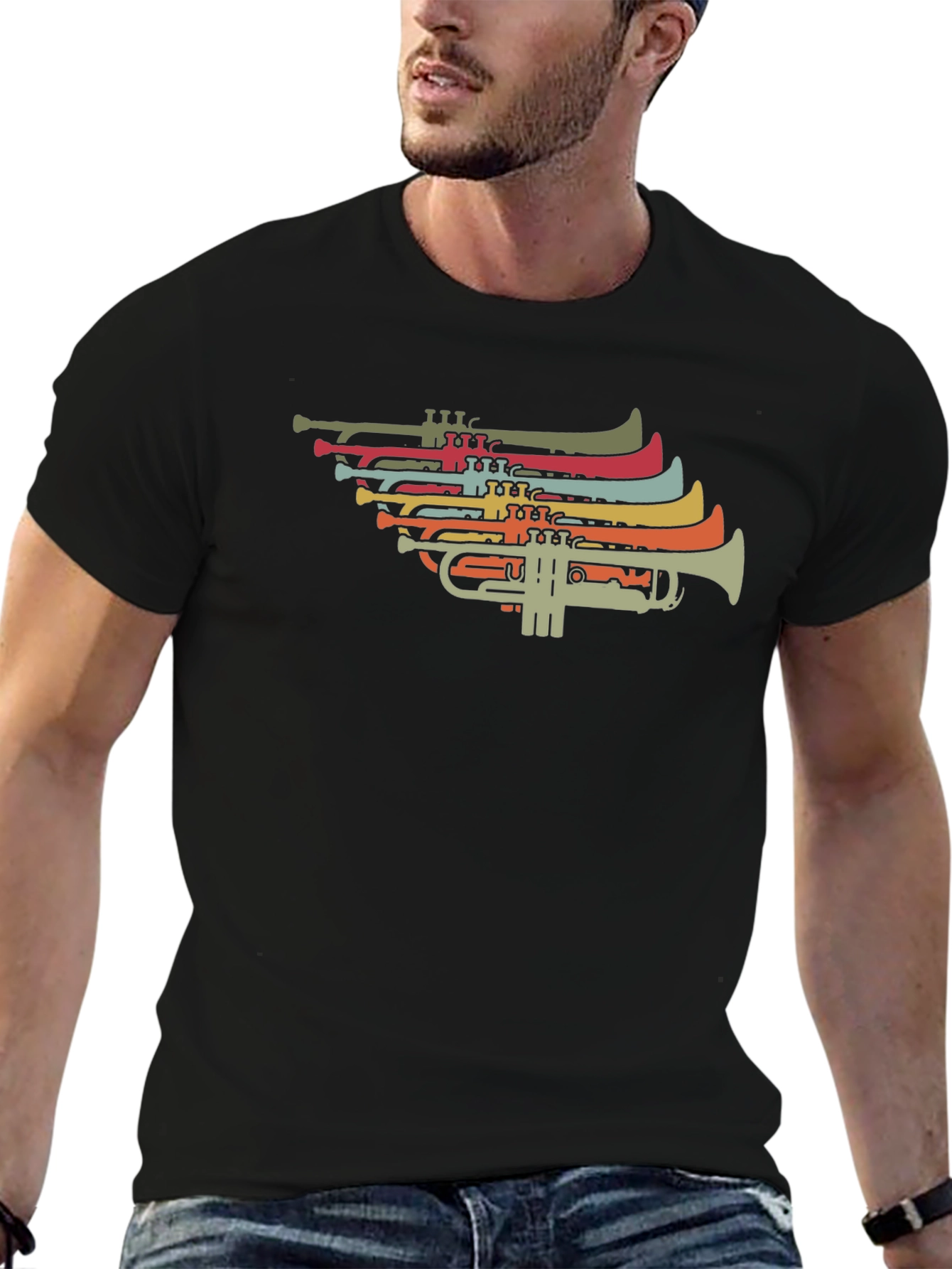 Retro Trumpet Graphic T-Shirt - Music Lover Tee