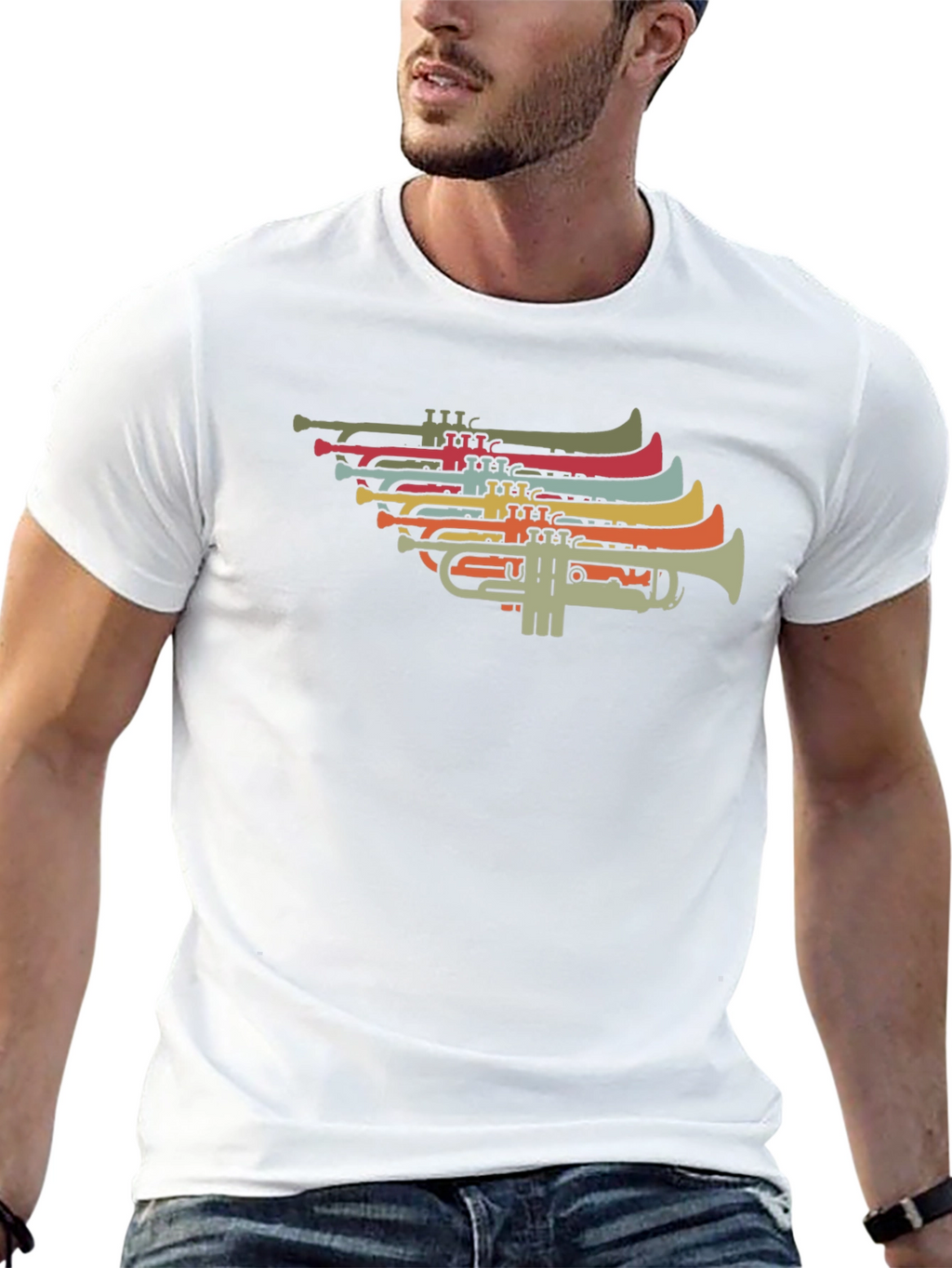 Retro Trumpet Graphic T-Shirt - Music Lover Tee