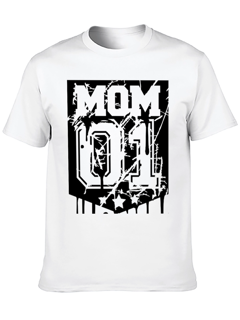 Distressed Mom 01 Graphic Tee - Black