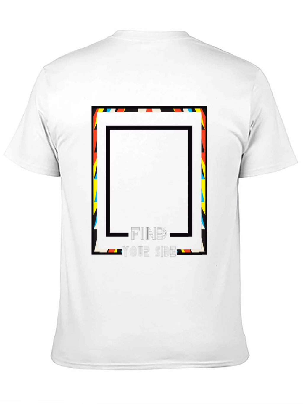 Abstract Geometric Graphic Print Tee - Black