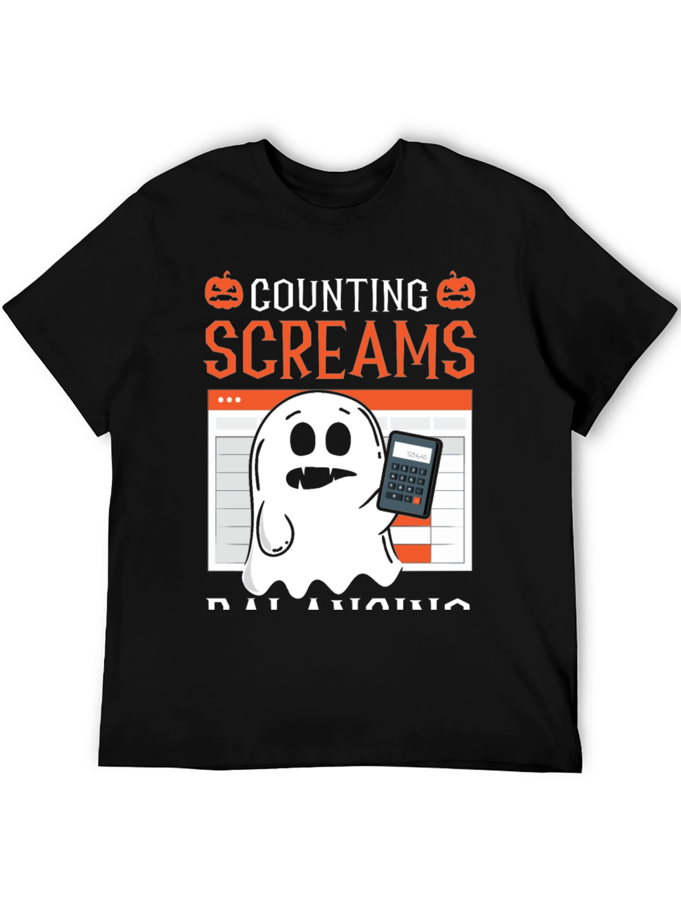 Counting Screams Balancing Halloween Accountant T-Shirt