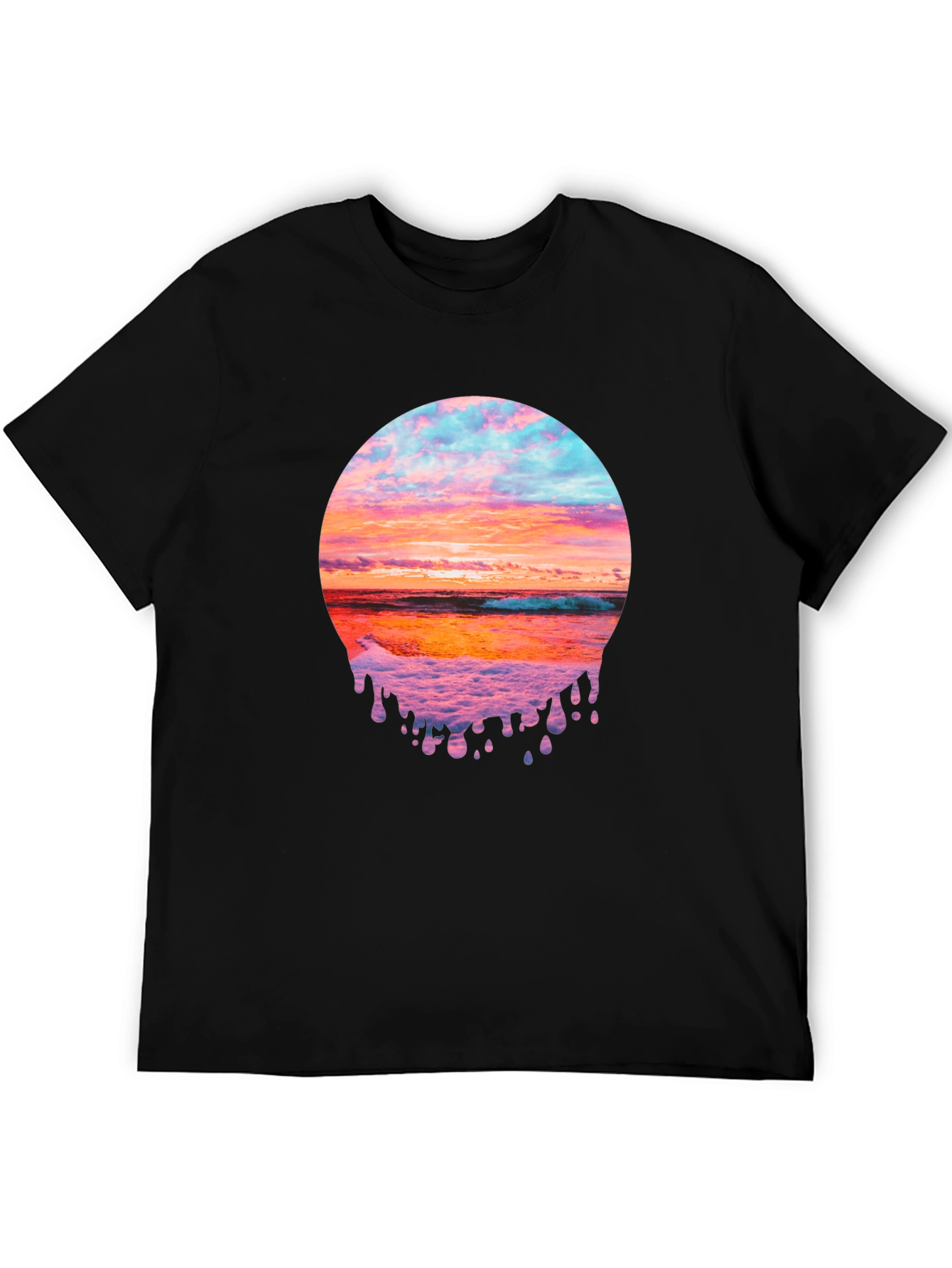 Sunset Beach Graphic Tee - Black
