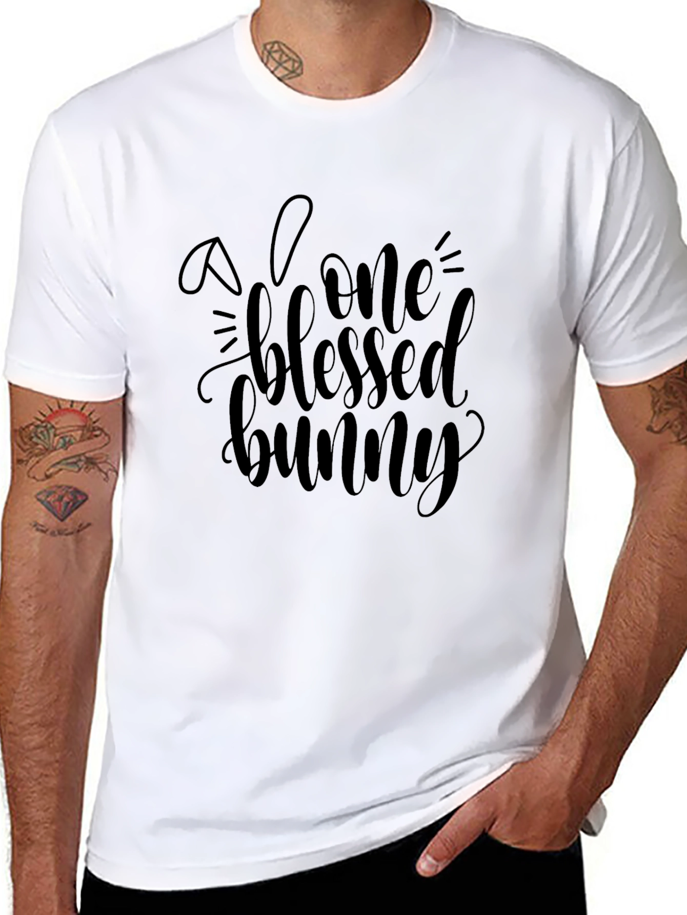 Blessed Bunny Graphic Tee - Soft Cotton Blend