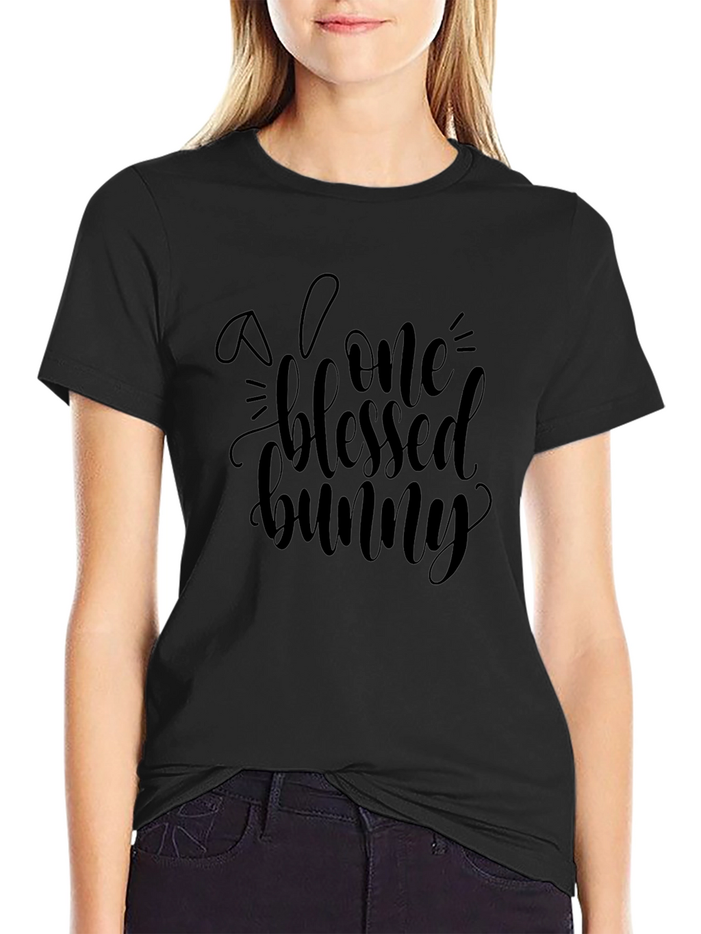 Blessed Bunny Graphic Tee - Soft Cotton Blend