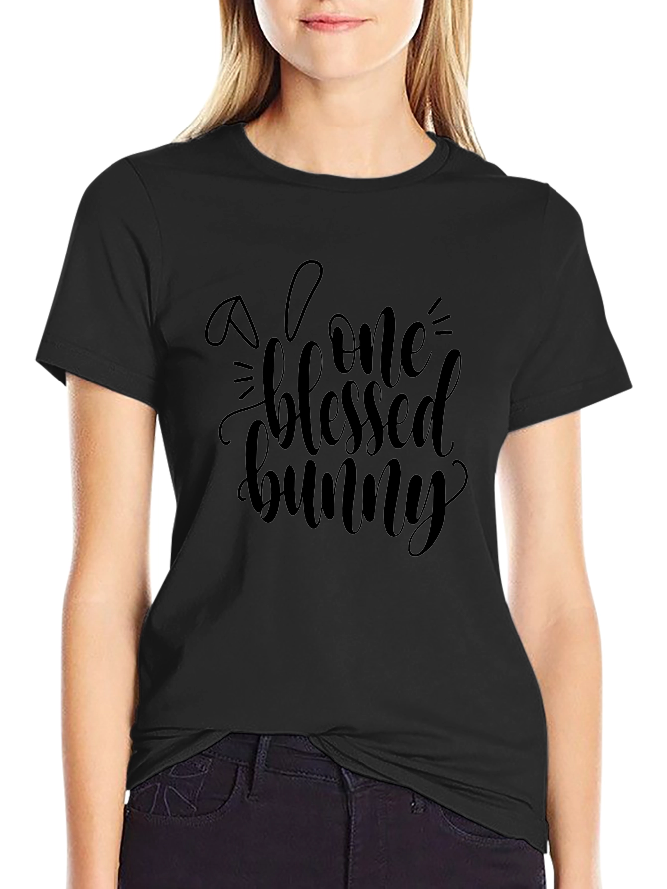 Blessed Bunny Graphic Tee - Soft Cotton Blend