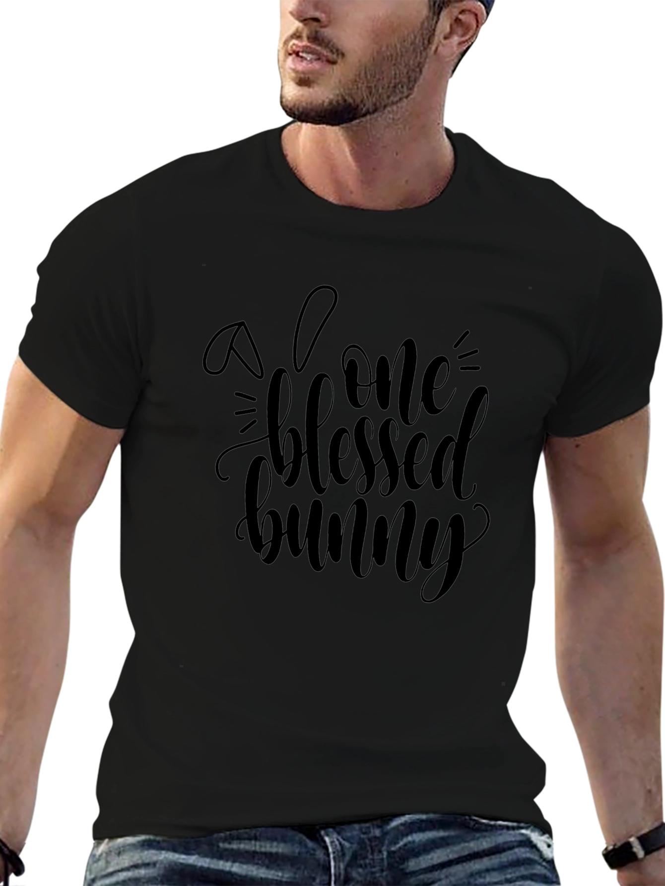 Blessed Bunny Graphic Tee - Soft Cotton Blend