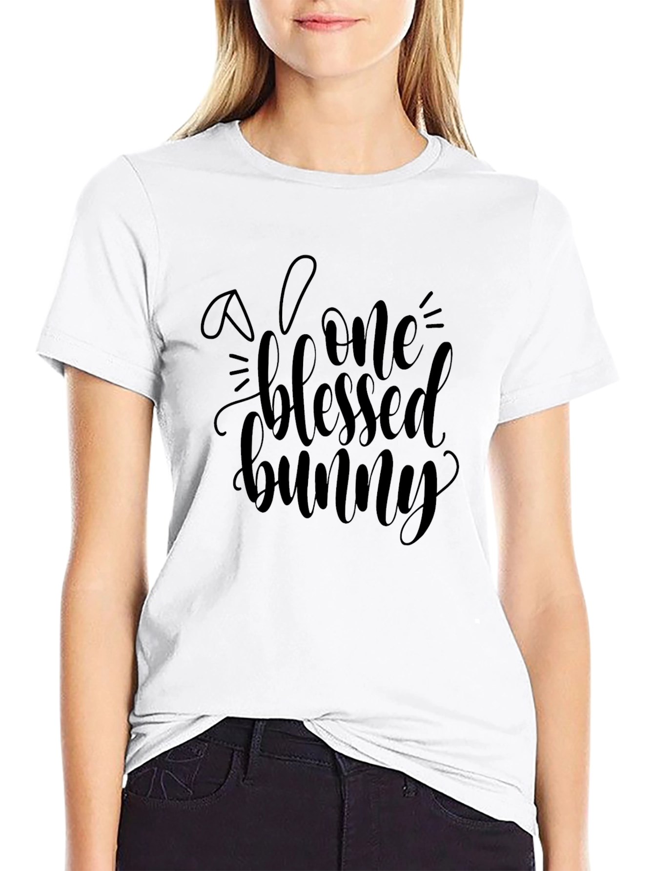 Blessed Bunny Graphic Tee - Soft Cotton Blend