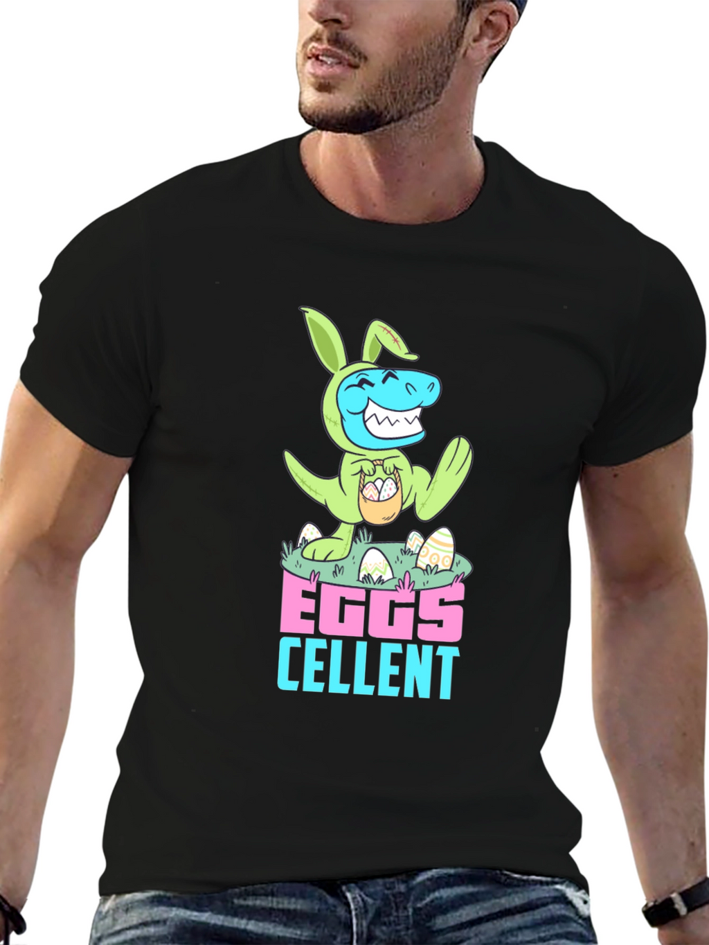 Eggs-cellent Easter Dino Bunny T-Shirt