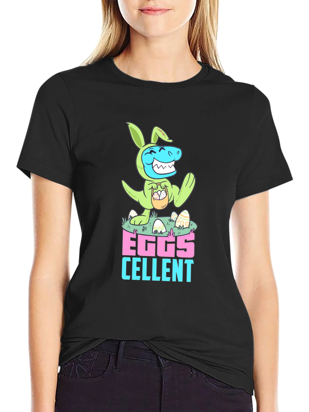 Eggs-cellent Easter Dino Bunny T-Shirt