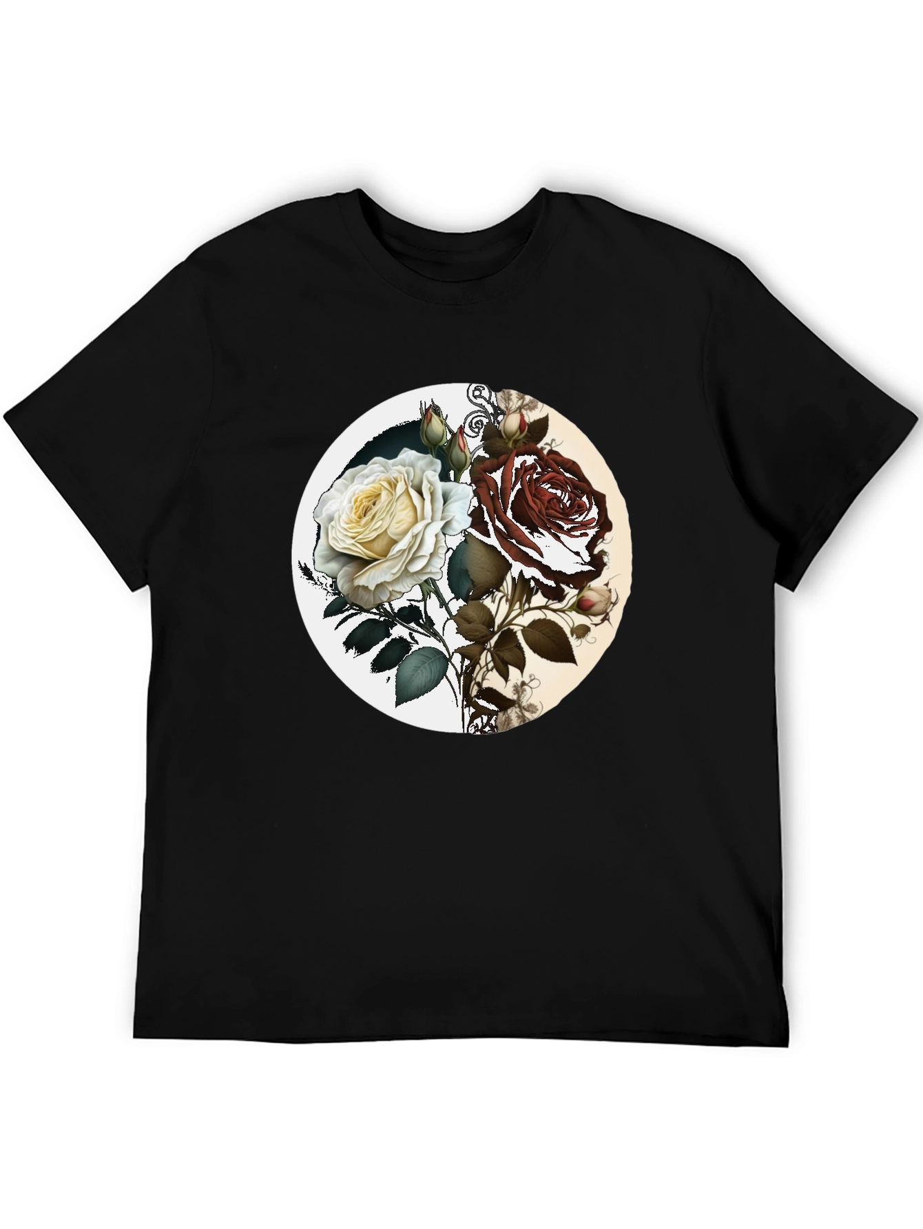 Yin Yang Rose Graphic Tee - Unisex