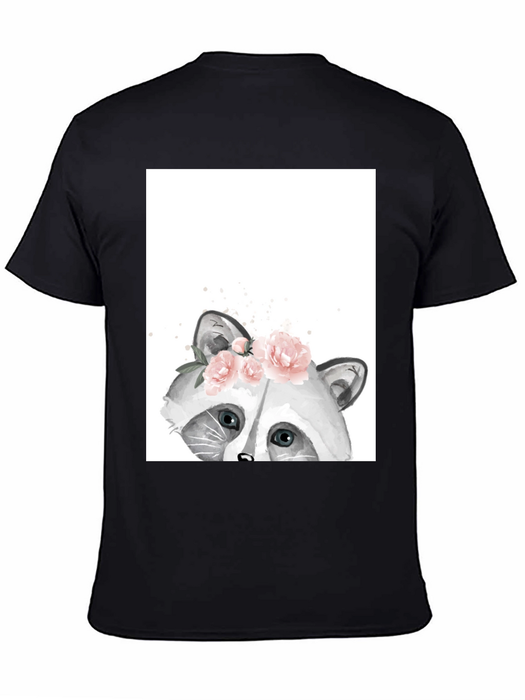 Raccoon Floral T-Shirt - Cute Animal Graphic Tee