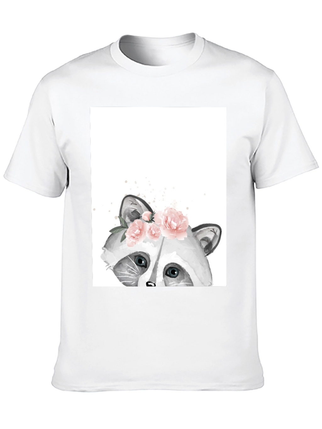 Raccoon Floral T-Shirt - Cute Animal Graphic Tee