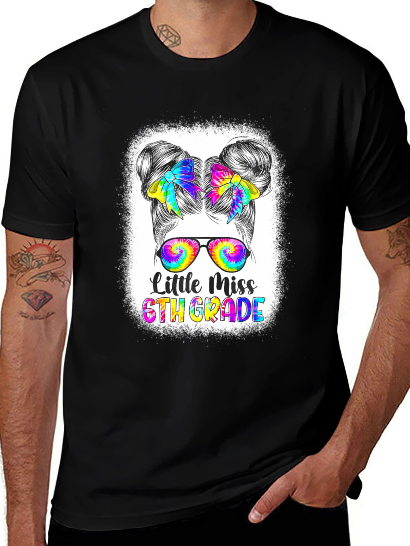Little Miss 6th Grade Tie Dye T-Shirt
