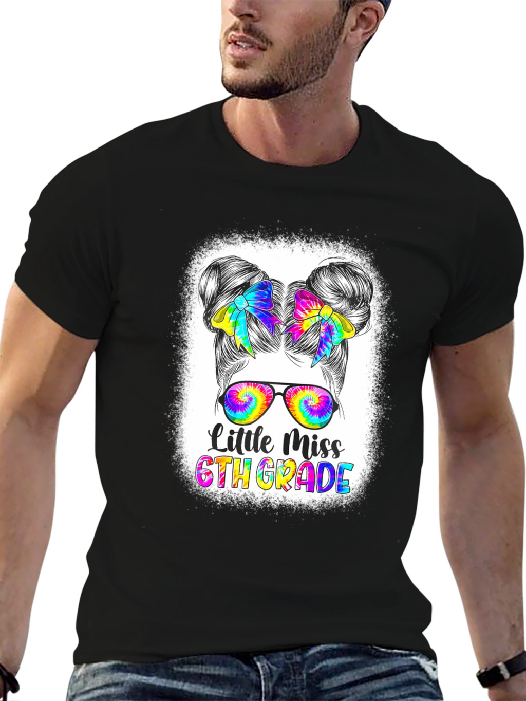 Little Miss 6th Grade Tie Dye T-Shirt