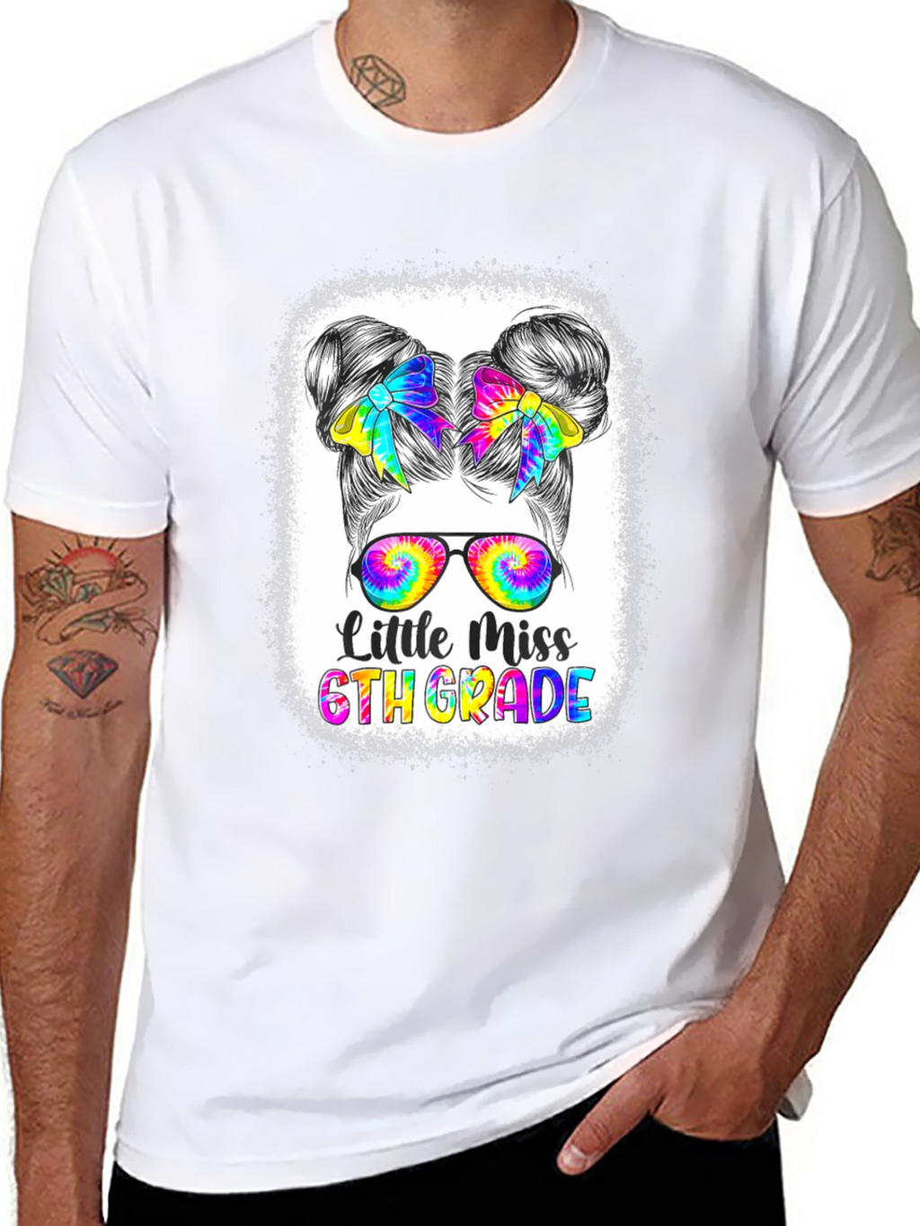 Little Miss 6th Grade Tie Dye T-Shirt