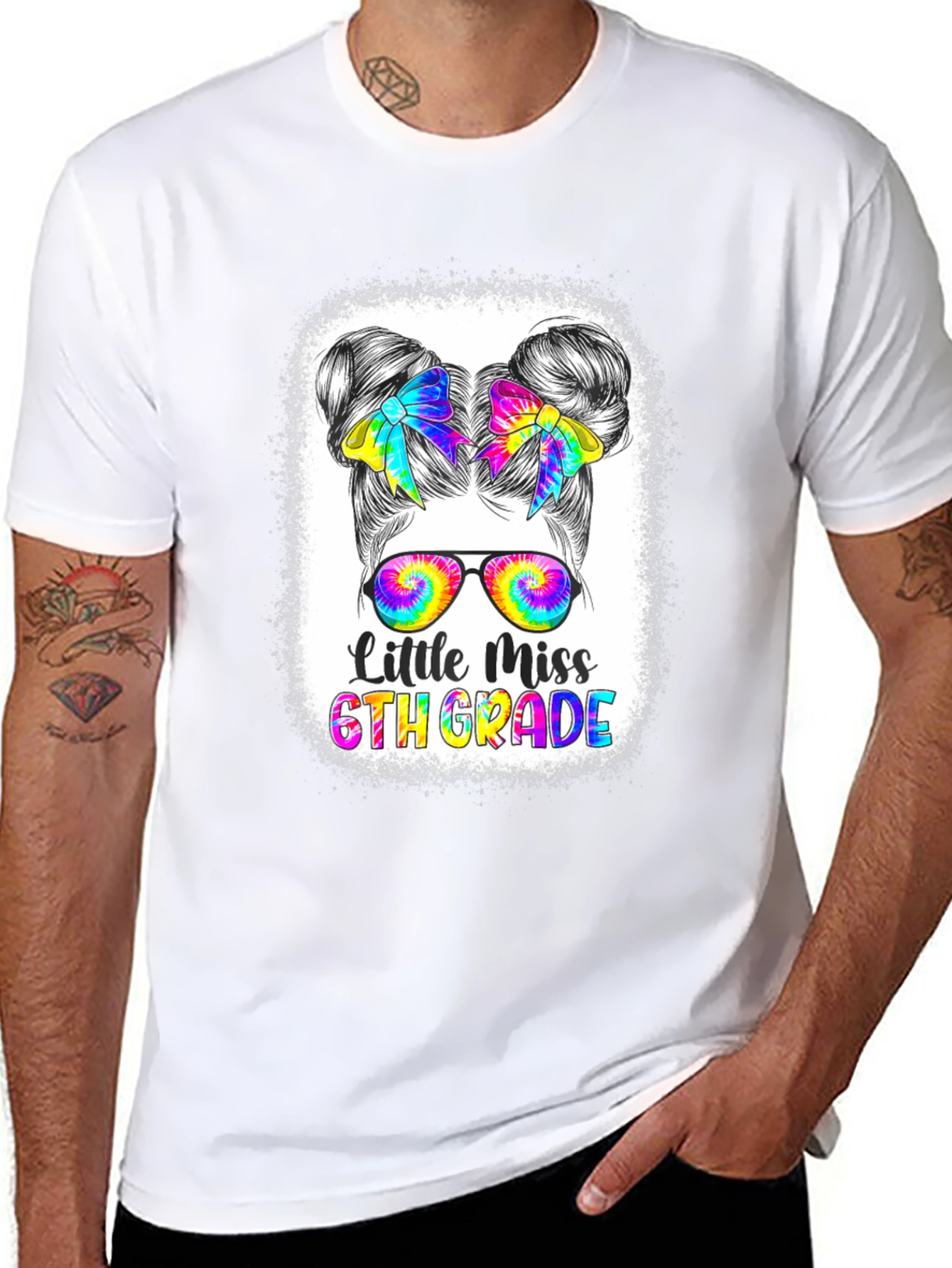 Little Miss 6th Grade Tie Dye T-Shirt