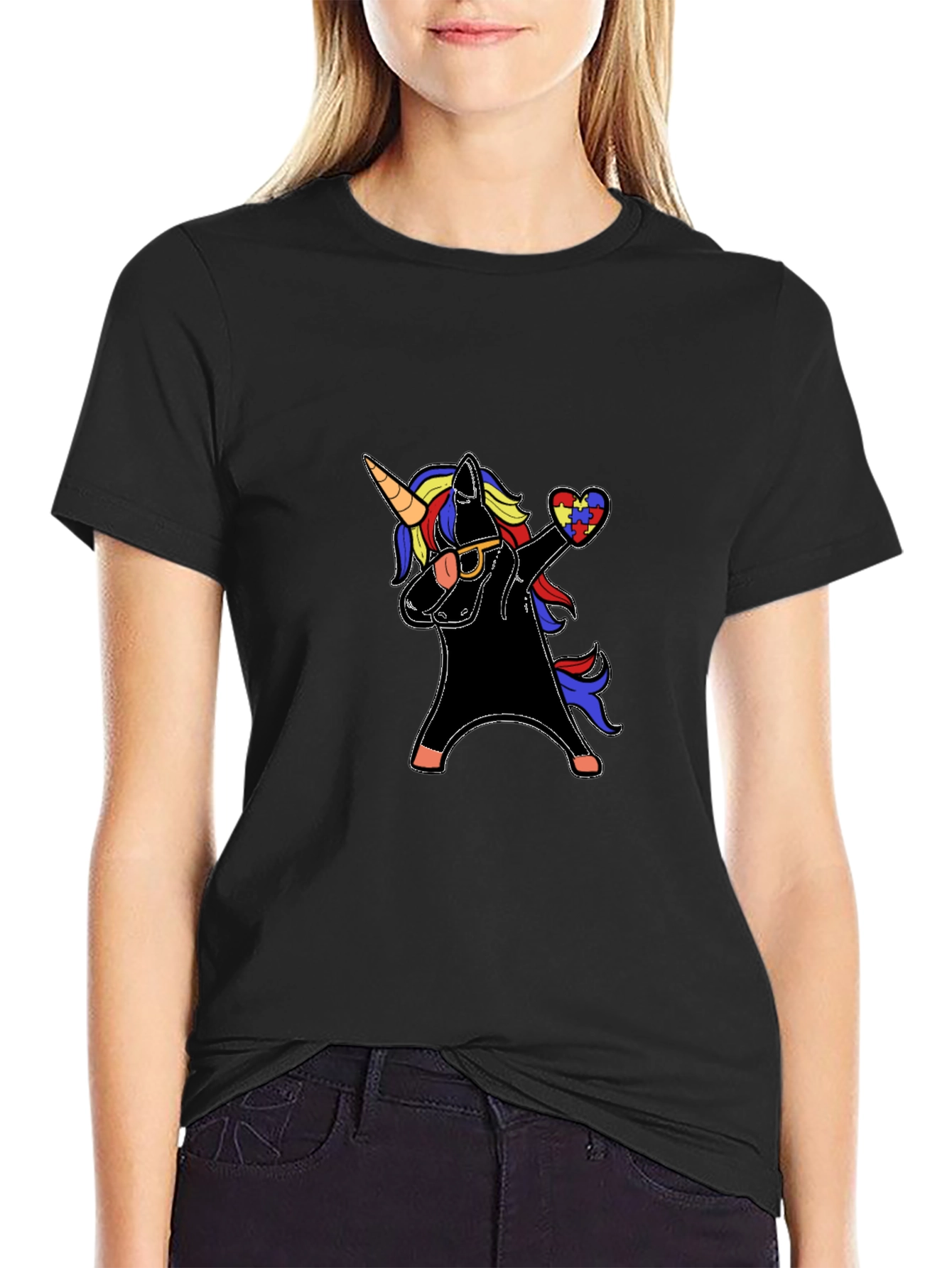 Unicorn Autism Awareness Dabbing T-Shirt
