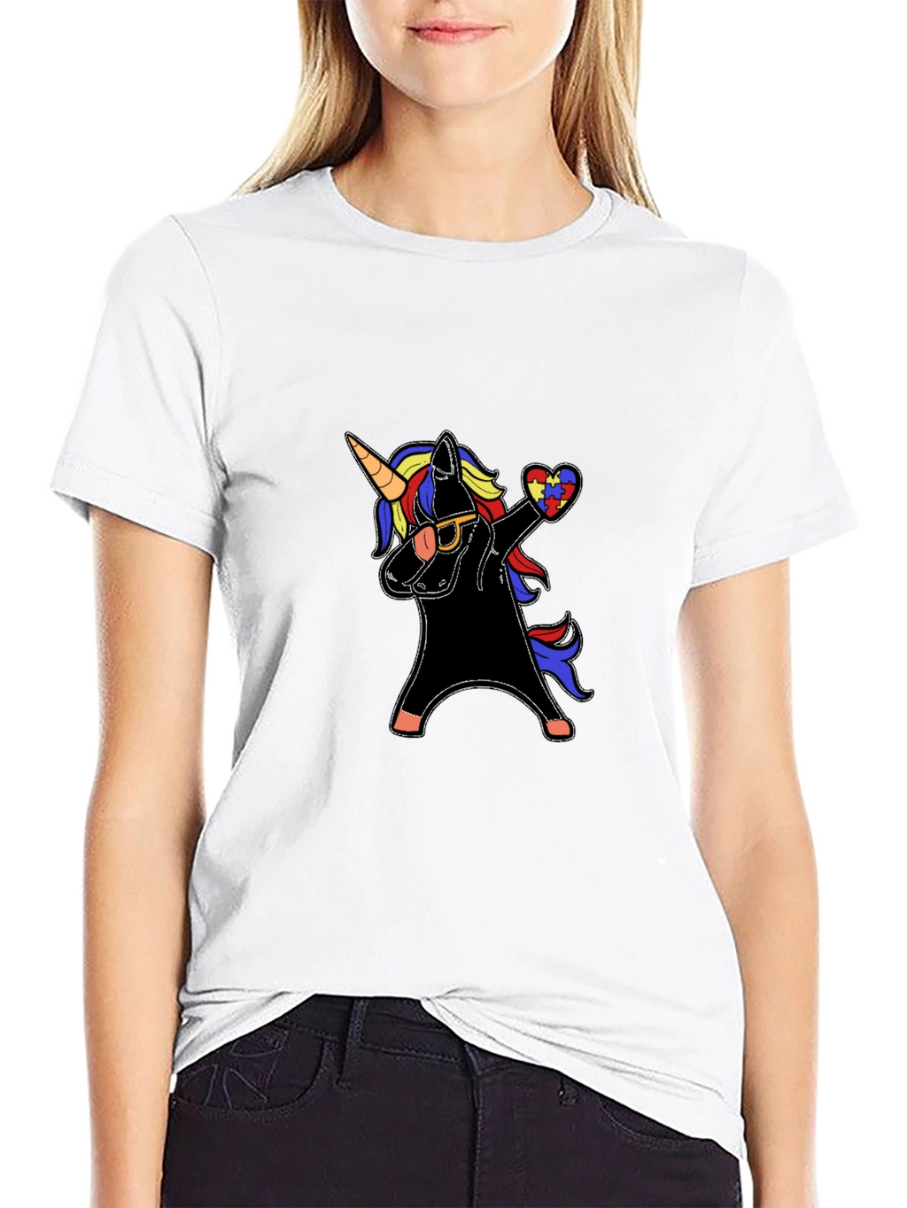 Unicorn Autism Awareness Dabbing T-Shirt
